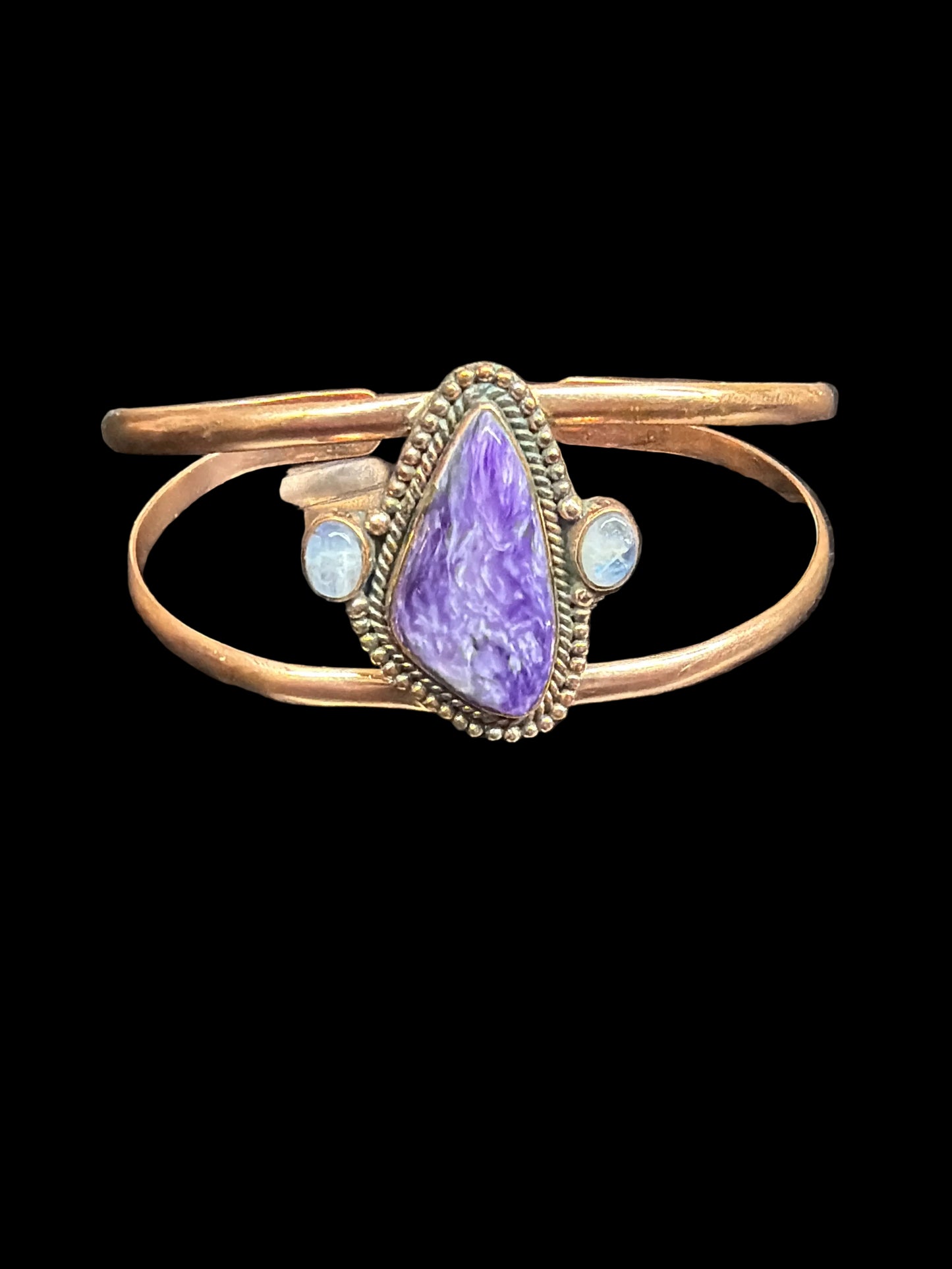 Copper - Charoite & Moonstone Cuff