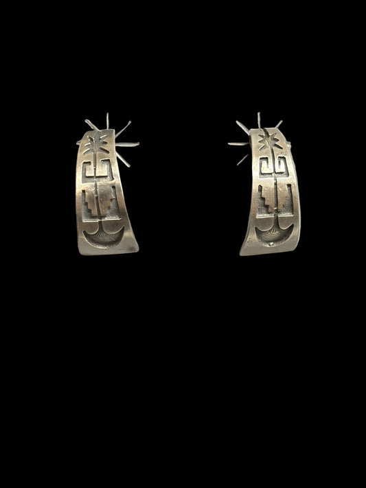 Navajo Handmade - Allen Lee - Half Hoop Earrings