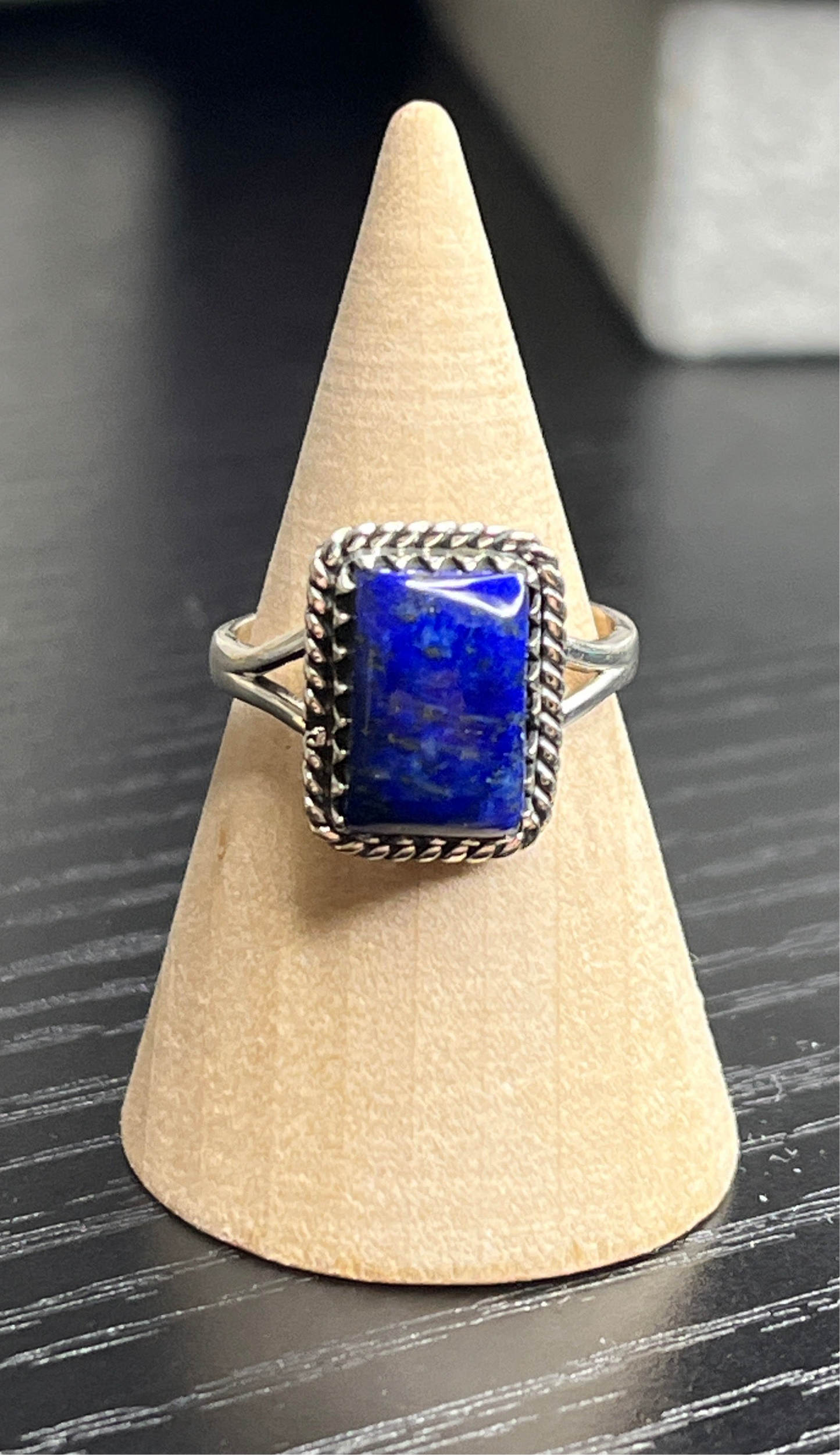Lapis Lazuli Sterling Silver Ring - Size 7.5