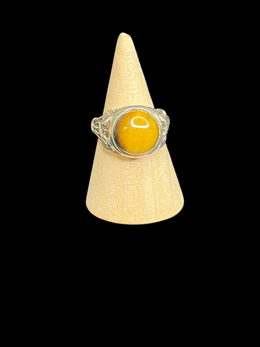 Tigers Eye Sterling Silver Ring - size 9