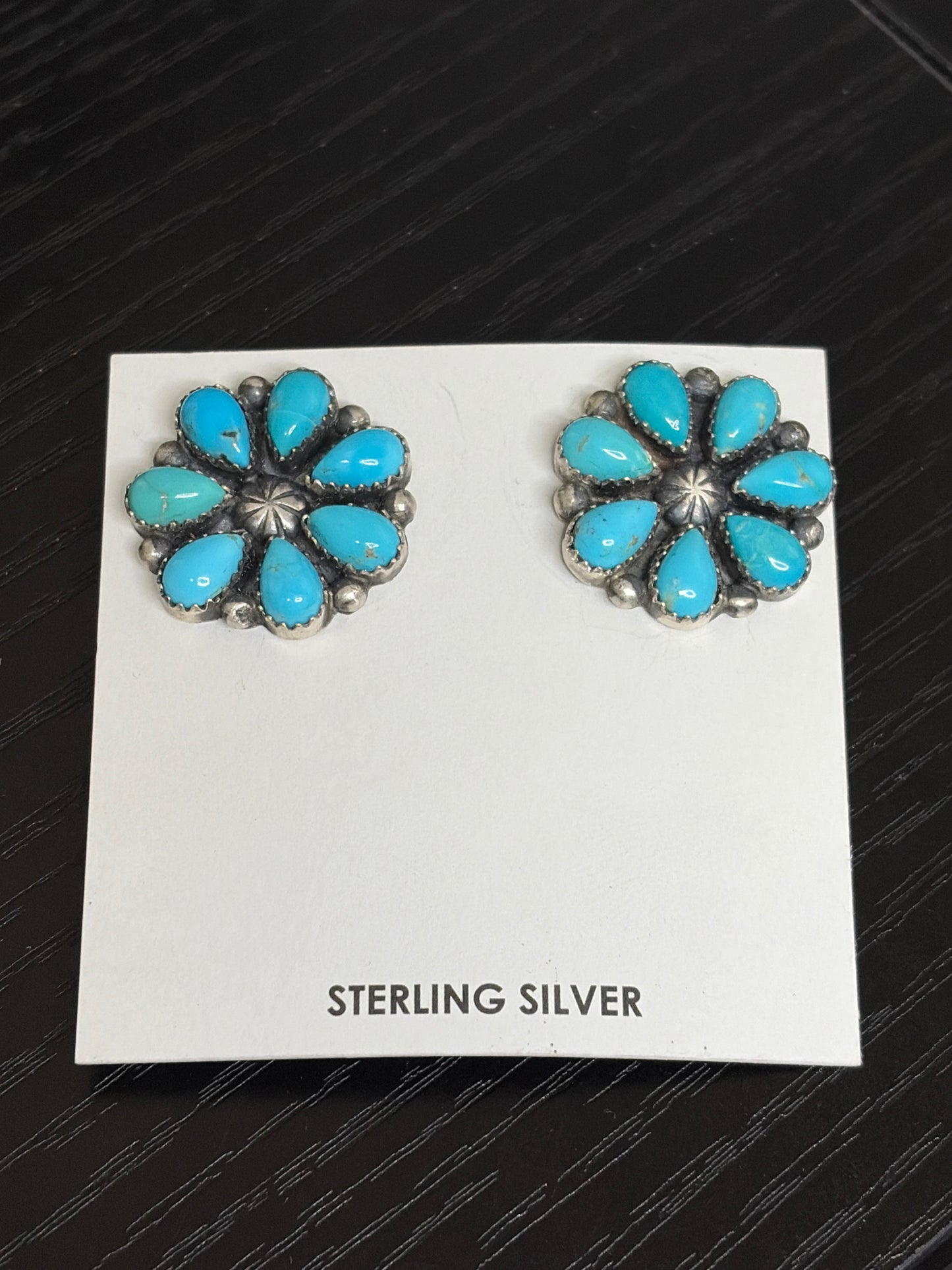 Native American - Kingman Turquoise Cluster Earrings