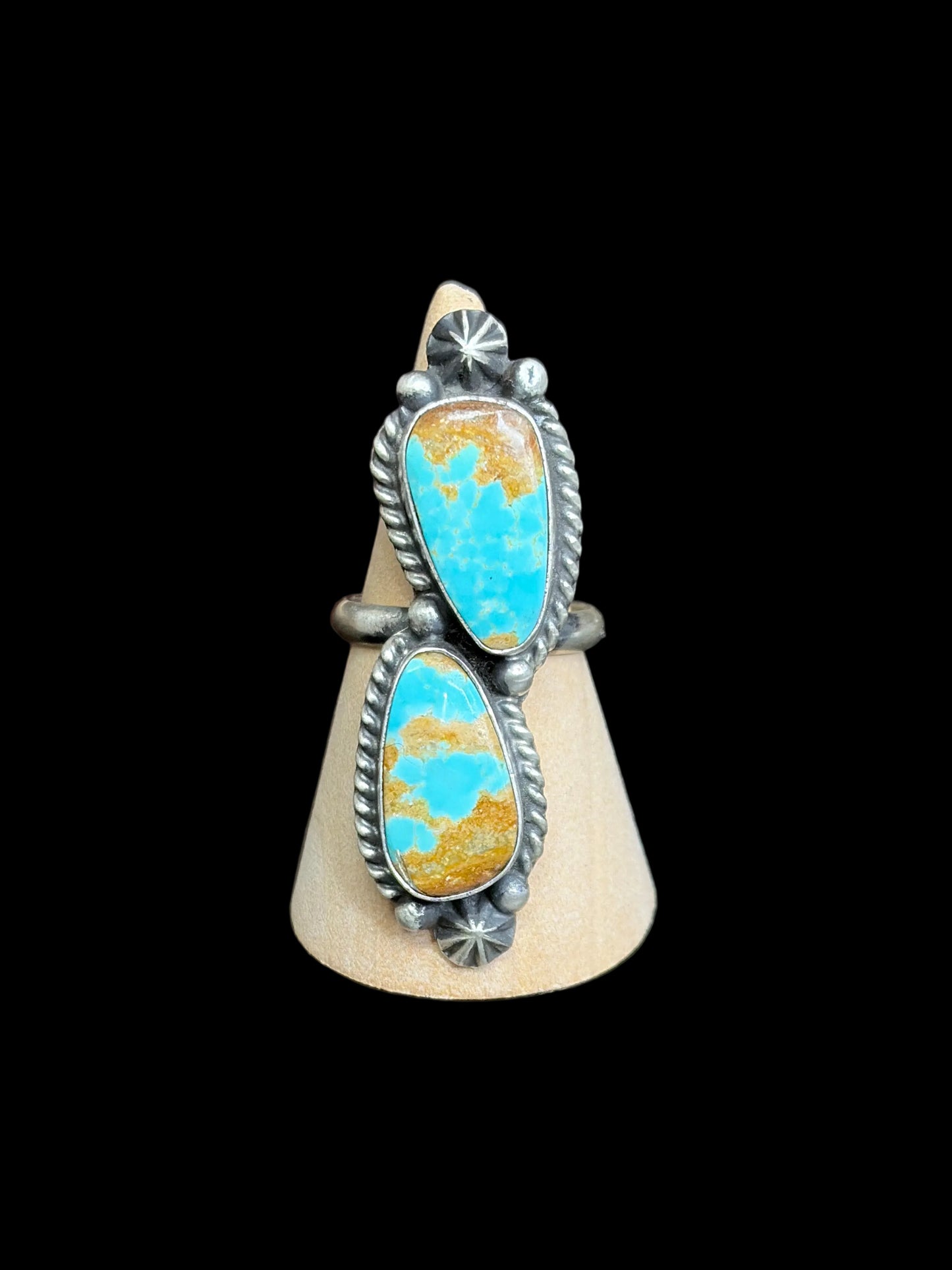 Navajo - Johnny Dixon - Mine 8 Turquoise Ring - Adjustable