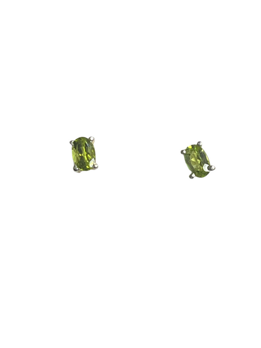 Genuine Peridot Stud Earrings