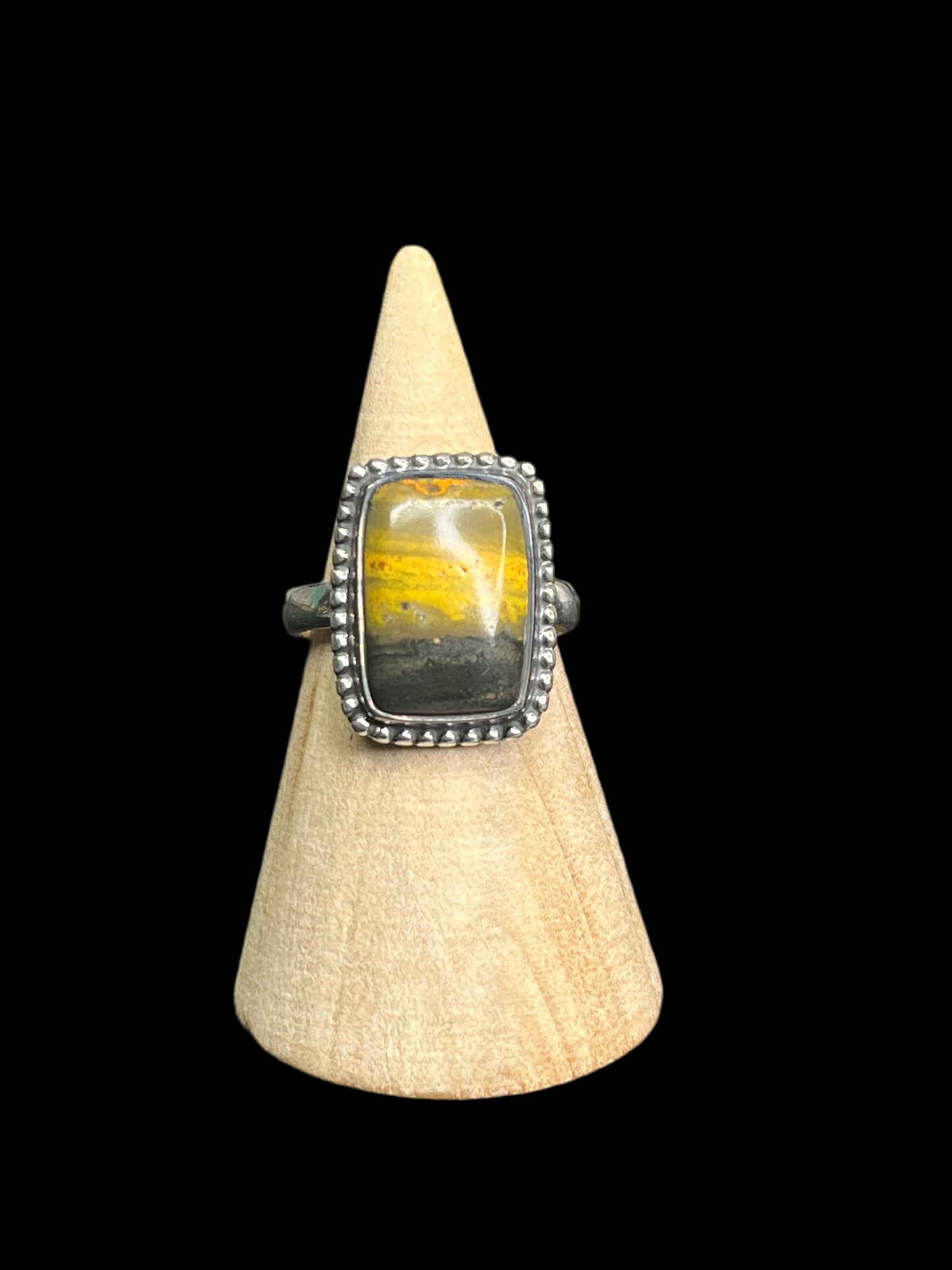 Bumblebee Jasper Sterling Silver Rings