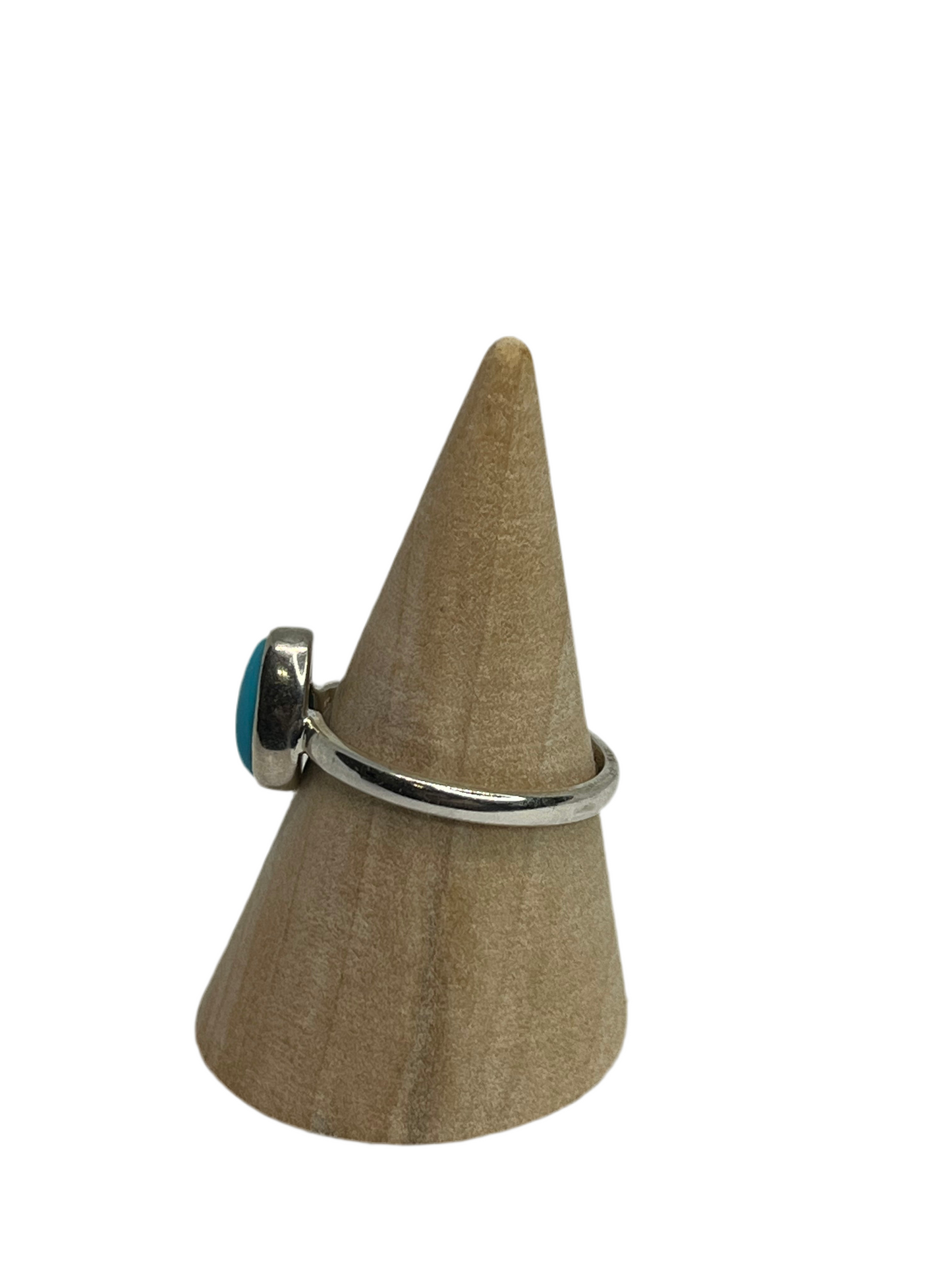 Sleeping Beauty Turquoise Sterling Silver Ring - Size 9.5