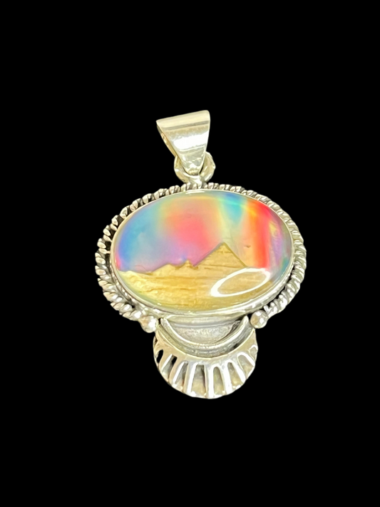 Aurora Opal Sterling Silver - Pendant