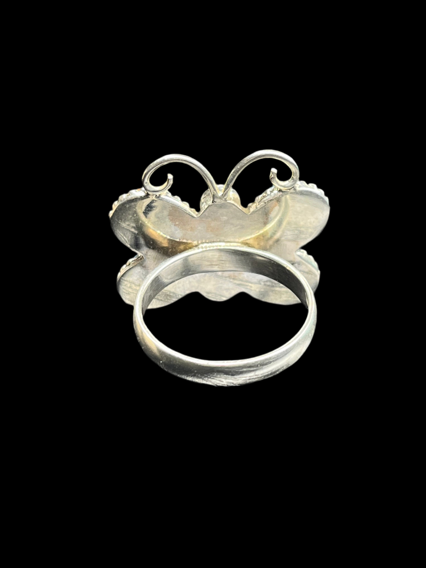 Spiny Oyster Turquoise Butterfly Ring - size 9