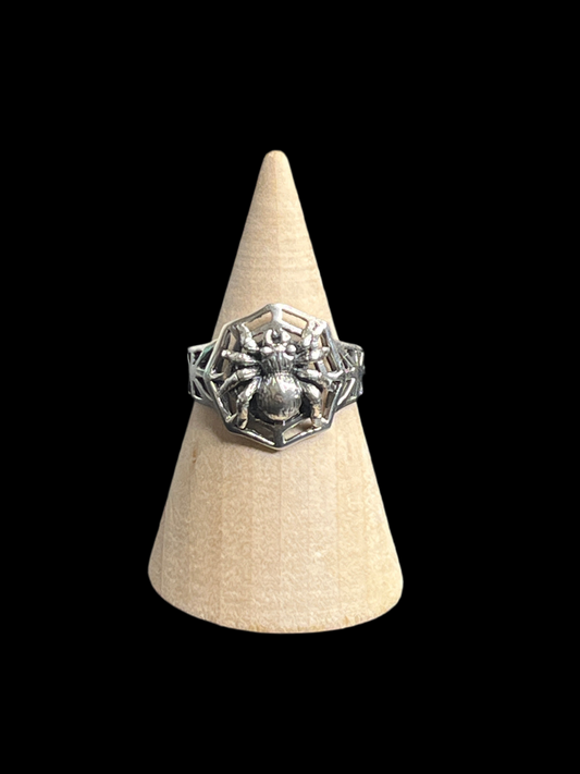 Sterling Silver Spider Ring - size 8