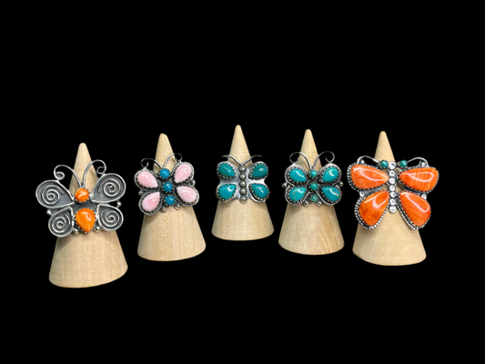 Handcrafted Butterfly Rings
