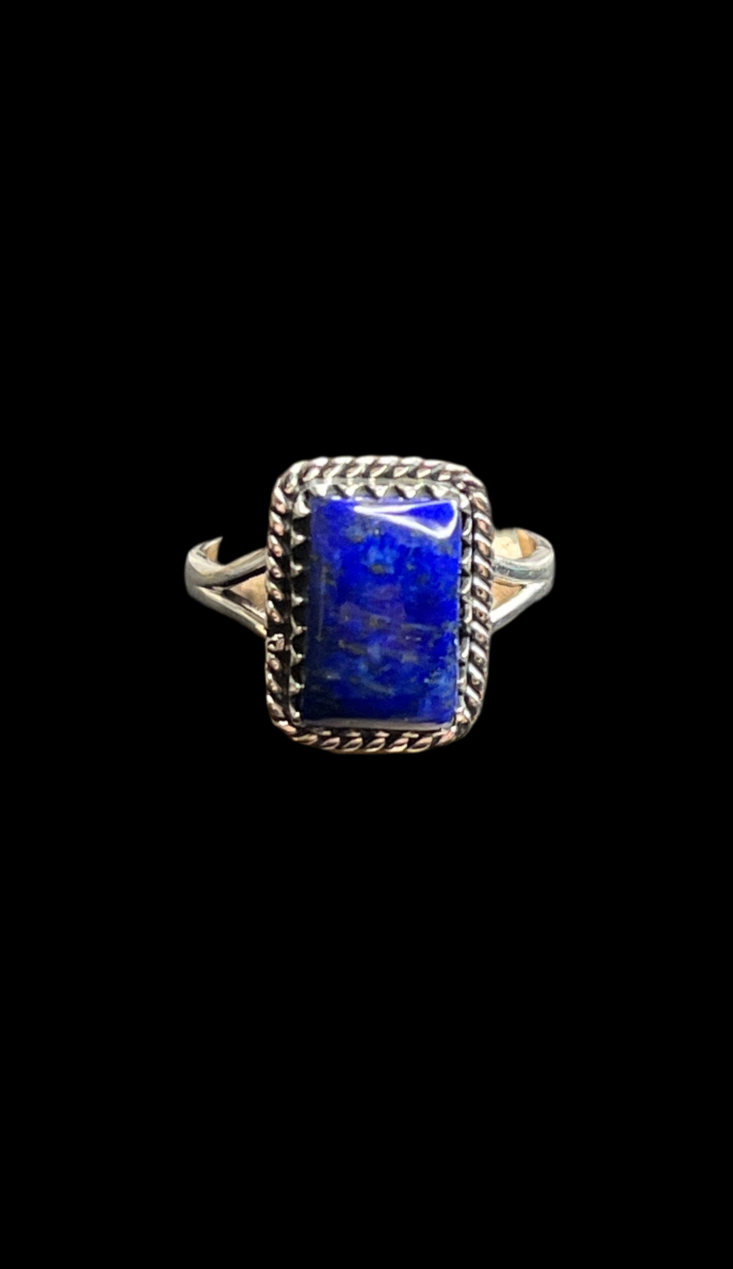 Lapis Lazuli Sterling Silver Ring - Size 7.5