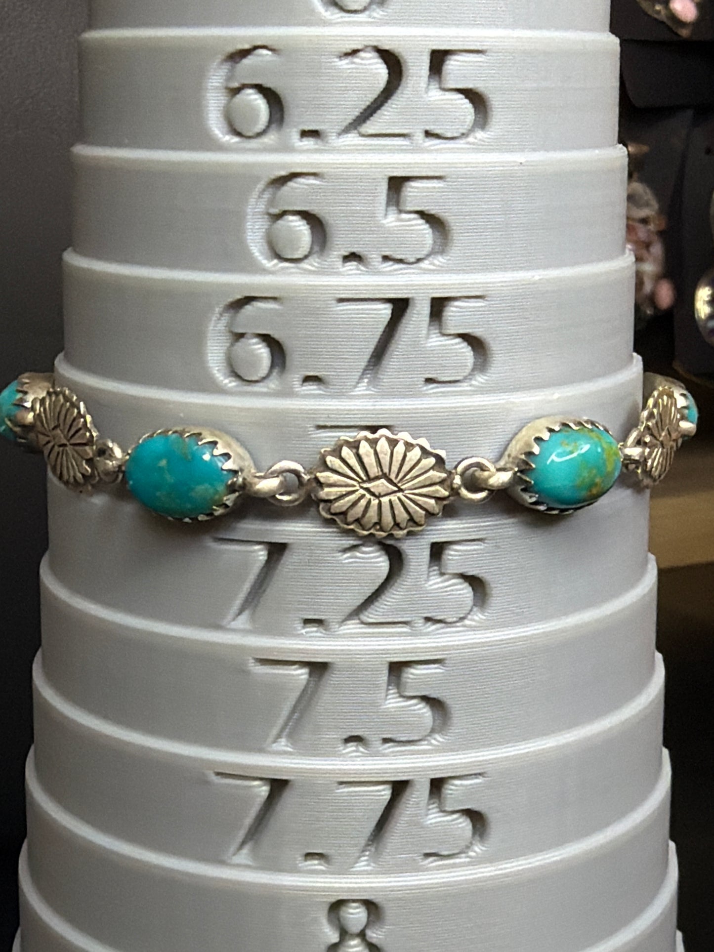 Handcrafted Sonoran Turquoise & Concho Bracelet