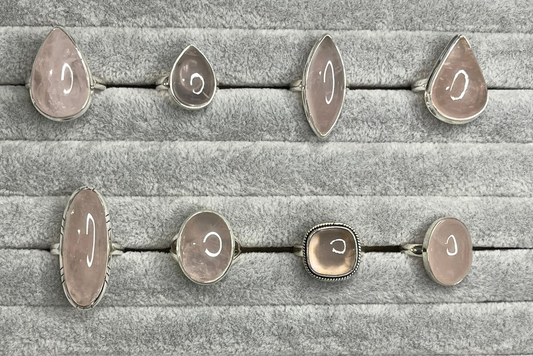 Rose Quartz Sterling Silver Rings