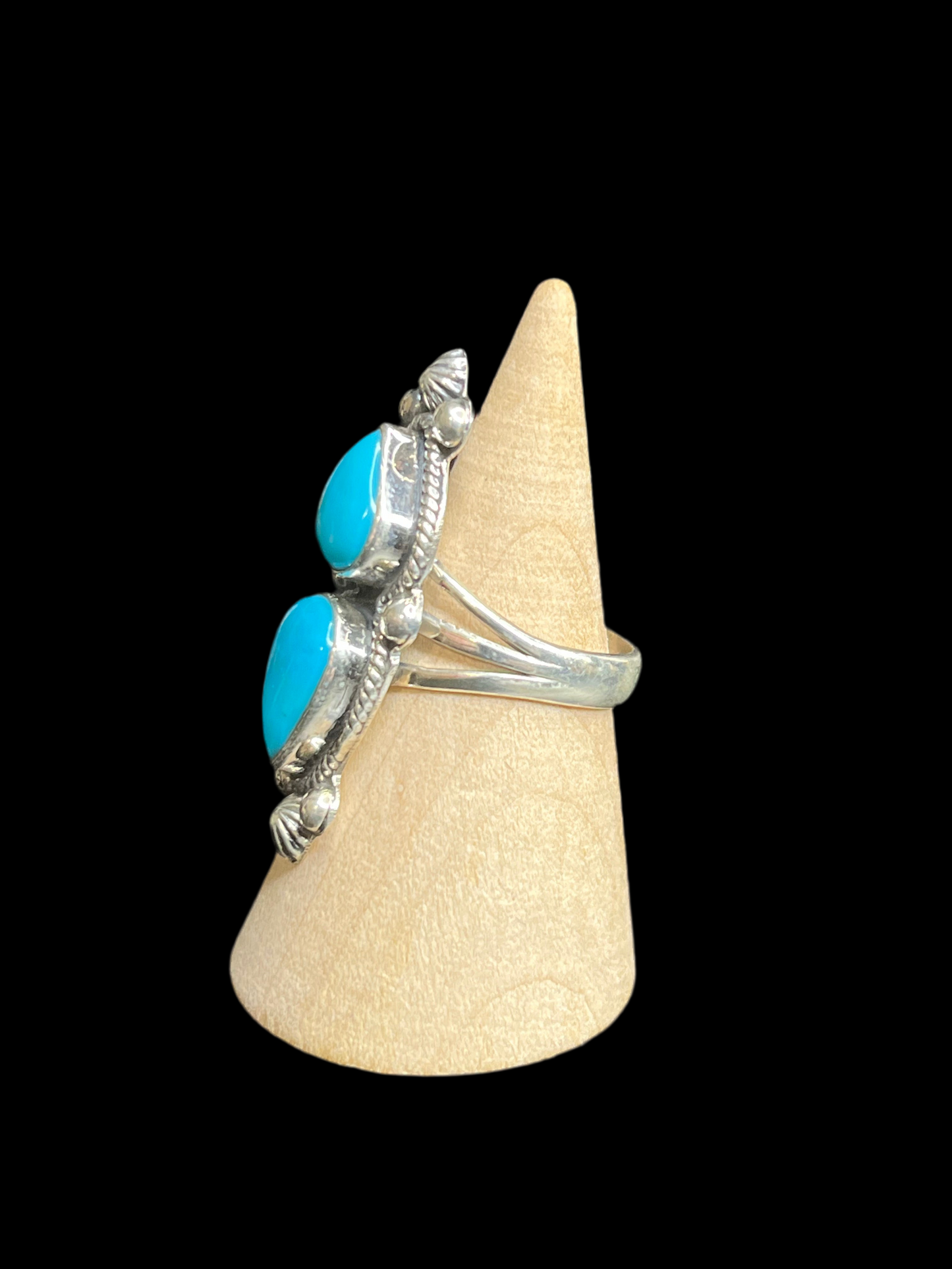 Double Kingman Turquoise Rings - size 7