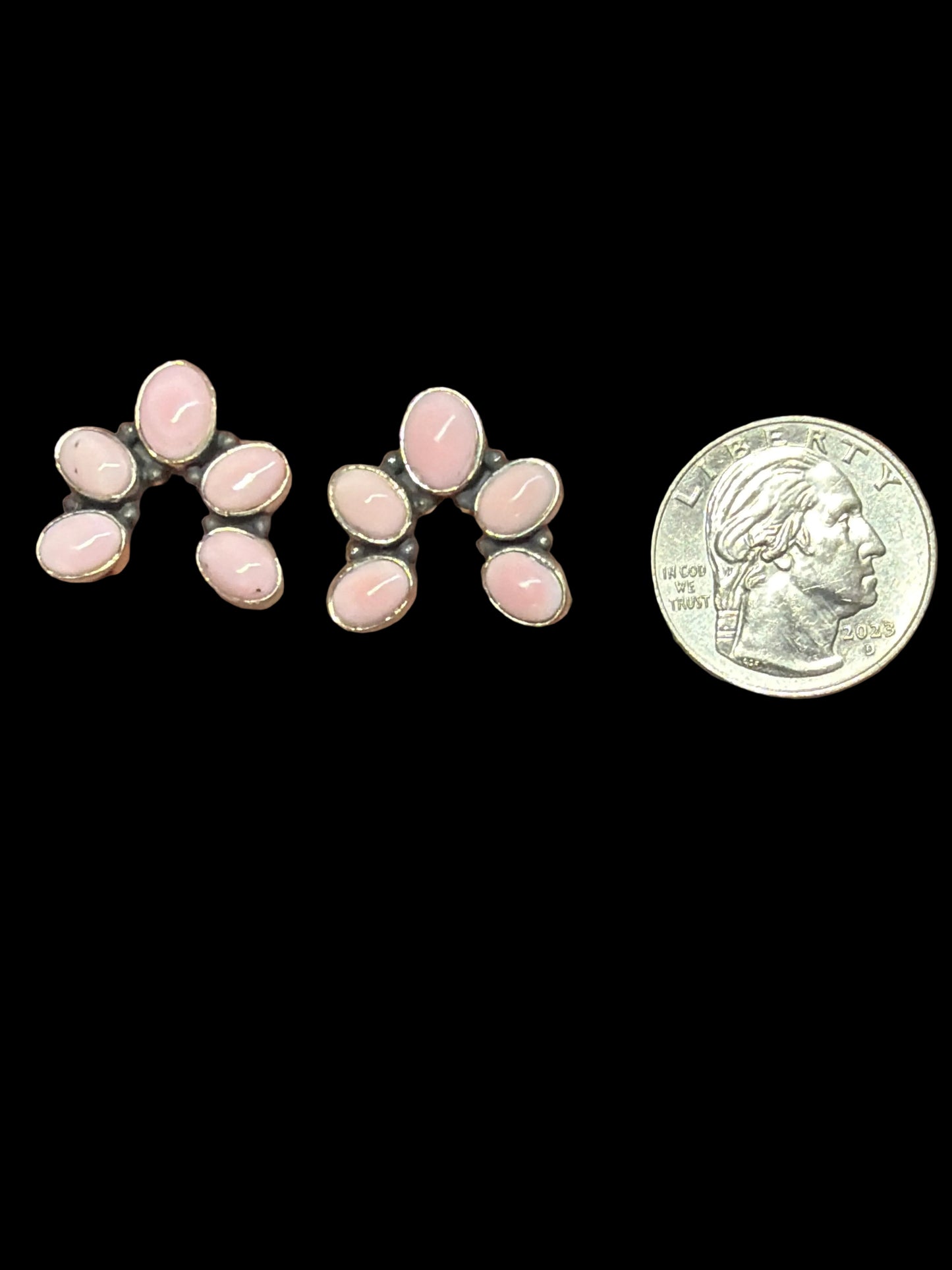 Handcrafted Pink Conch Naja Earrings