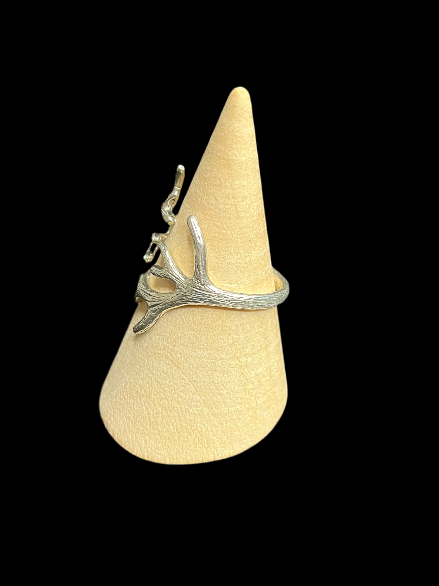 Sterling Silver Adjustable Antler Ring