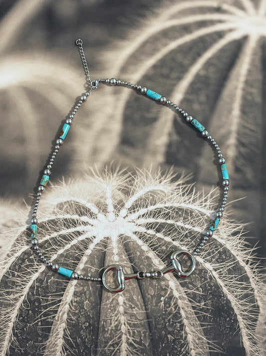 Desert Steel Kingman Bit Necklace