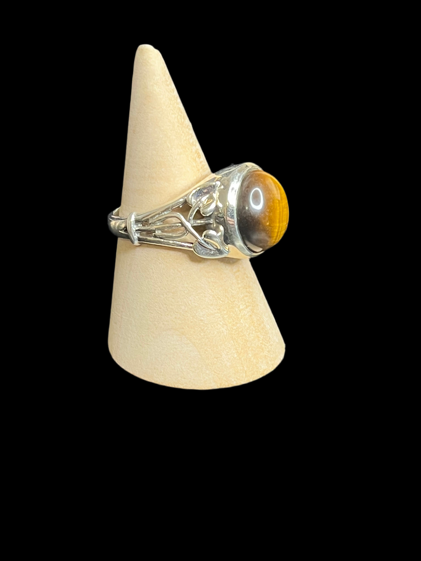 Tigers Eye Sterling Silver Ring - size 9