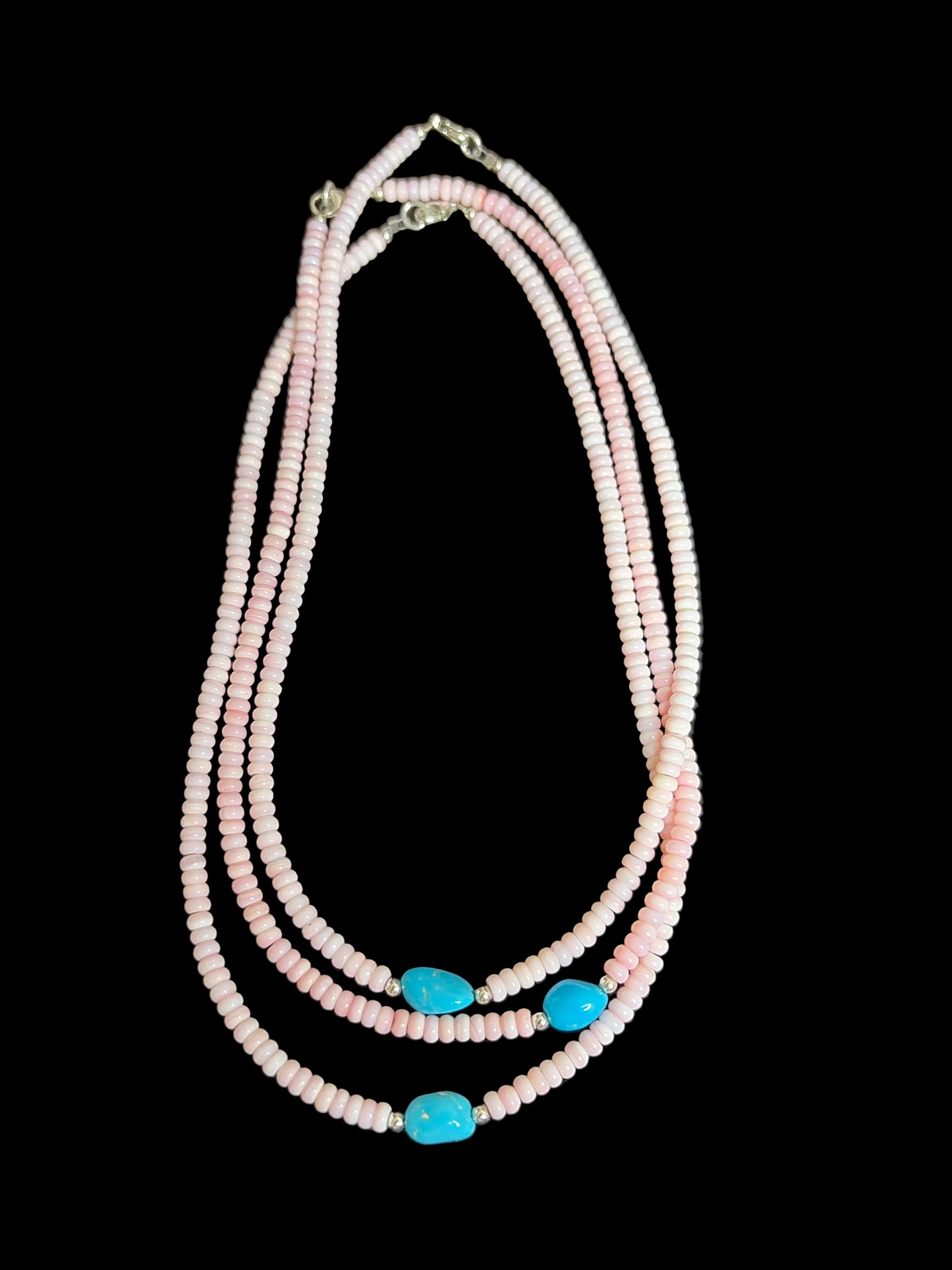 Pink Conch & Sleeping Beauty TurquoiseNecklace