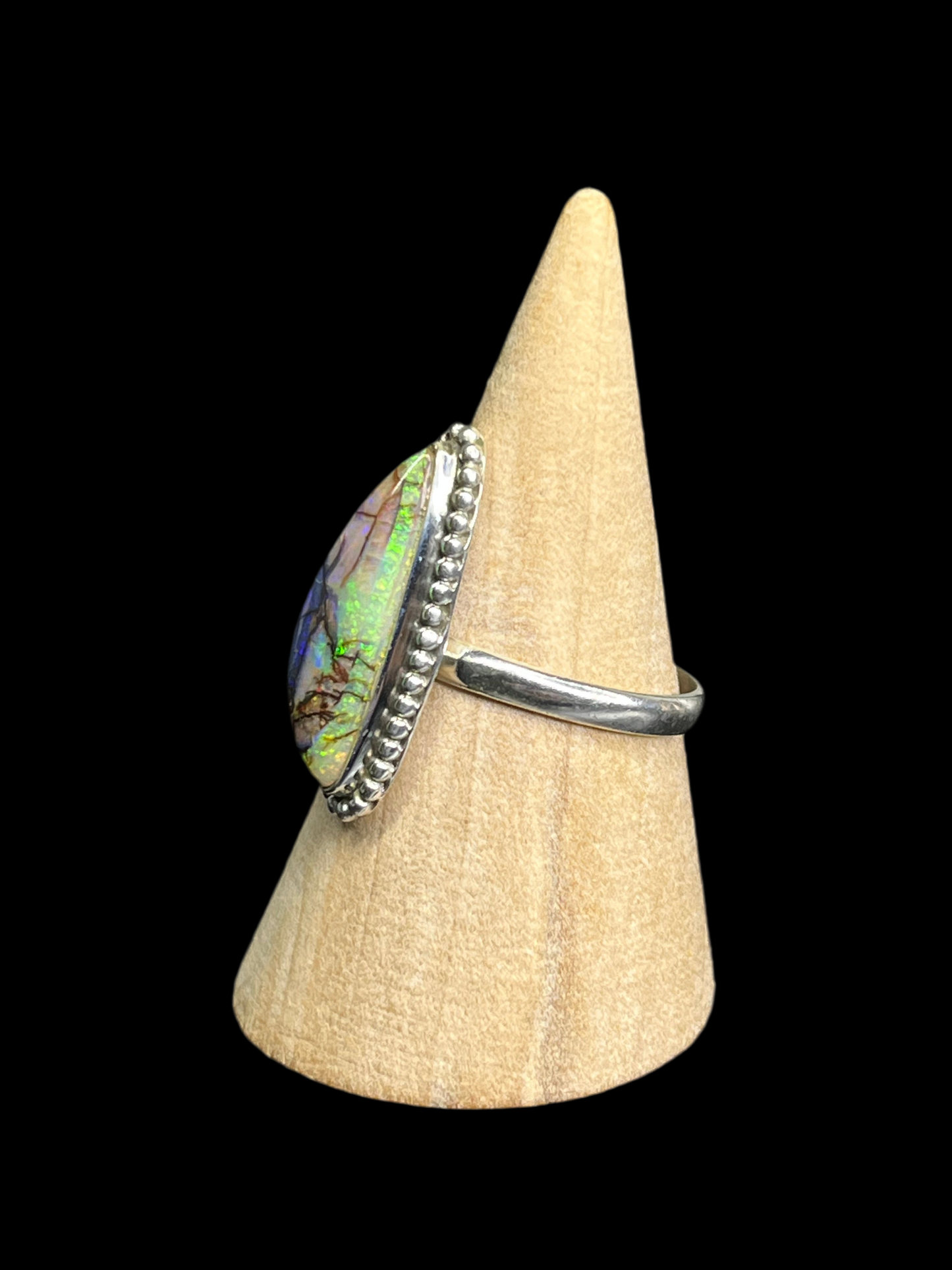 Monarch Opal Sterling Silver Ring - size 9