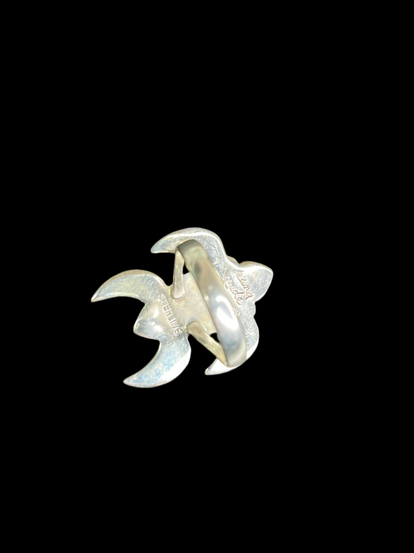 Sterling Silver Turtle Ring - size 8