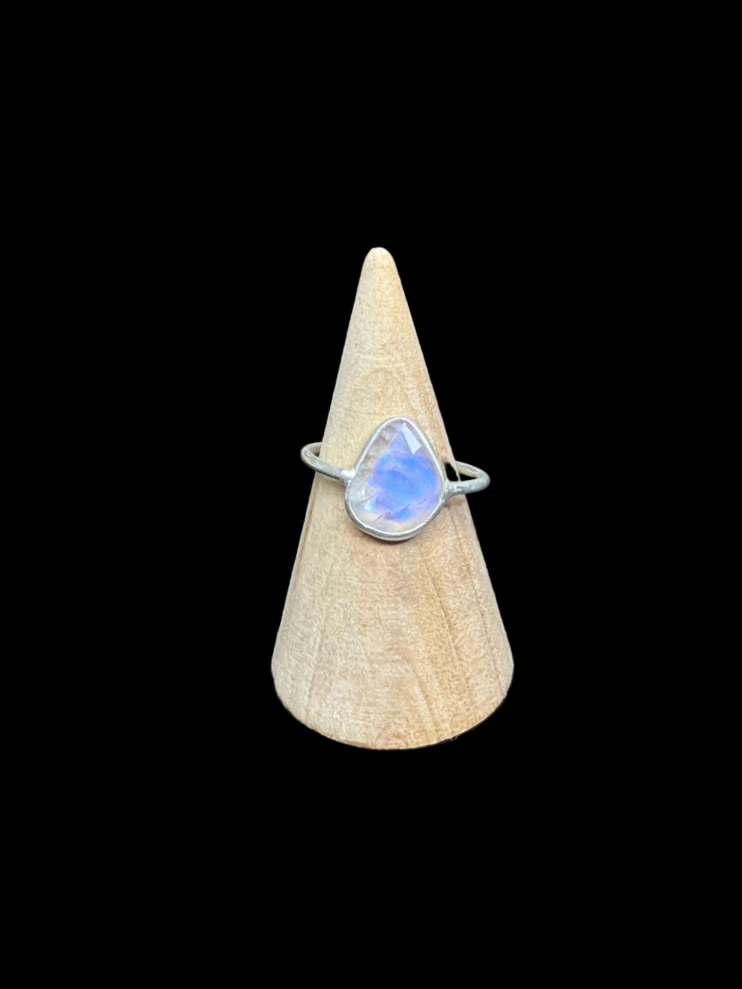 Natural Stone Sterling Silver Flat Stacker Rings