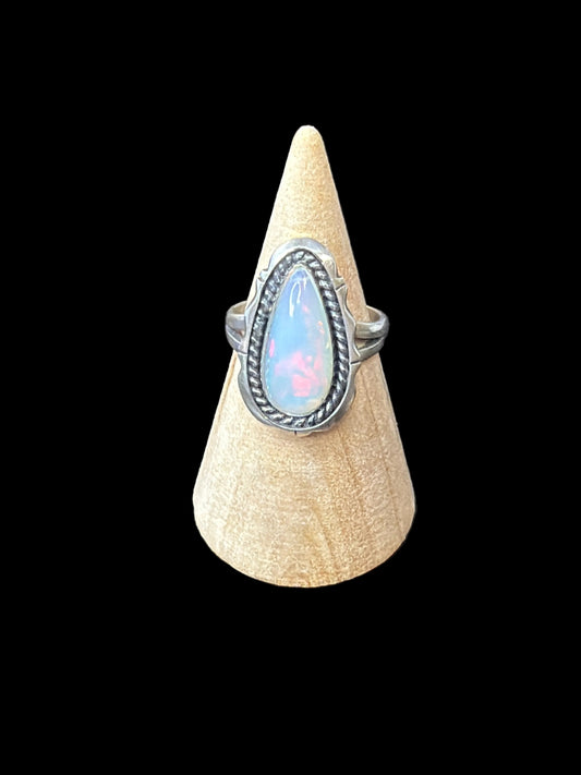 Handcrafted Ethiopian Opal Ring - size 7