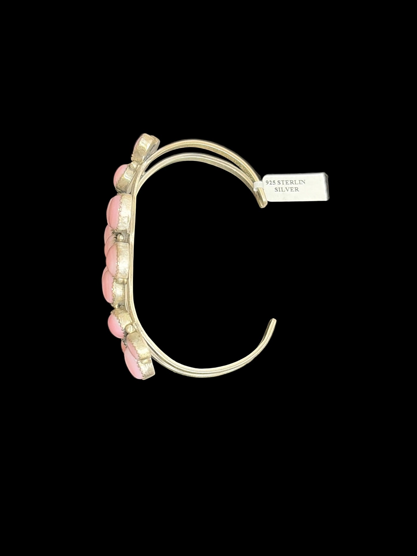 Pink Conch Multi-Cluster Cuff Bracelet