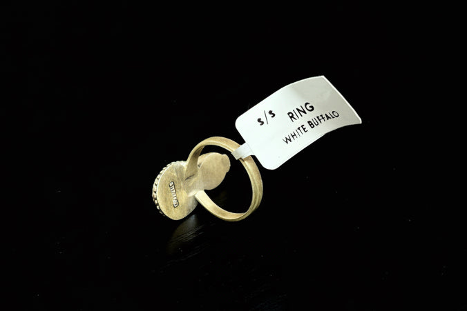 Double Stone White Buffalo Ring - adjustable