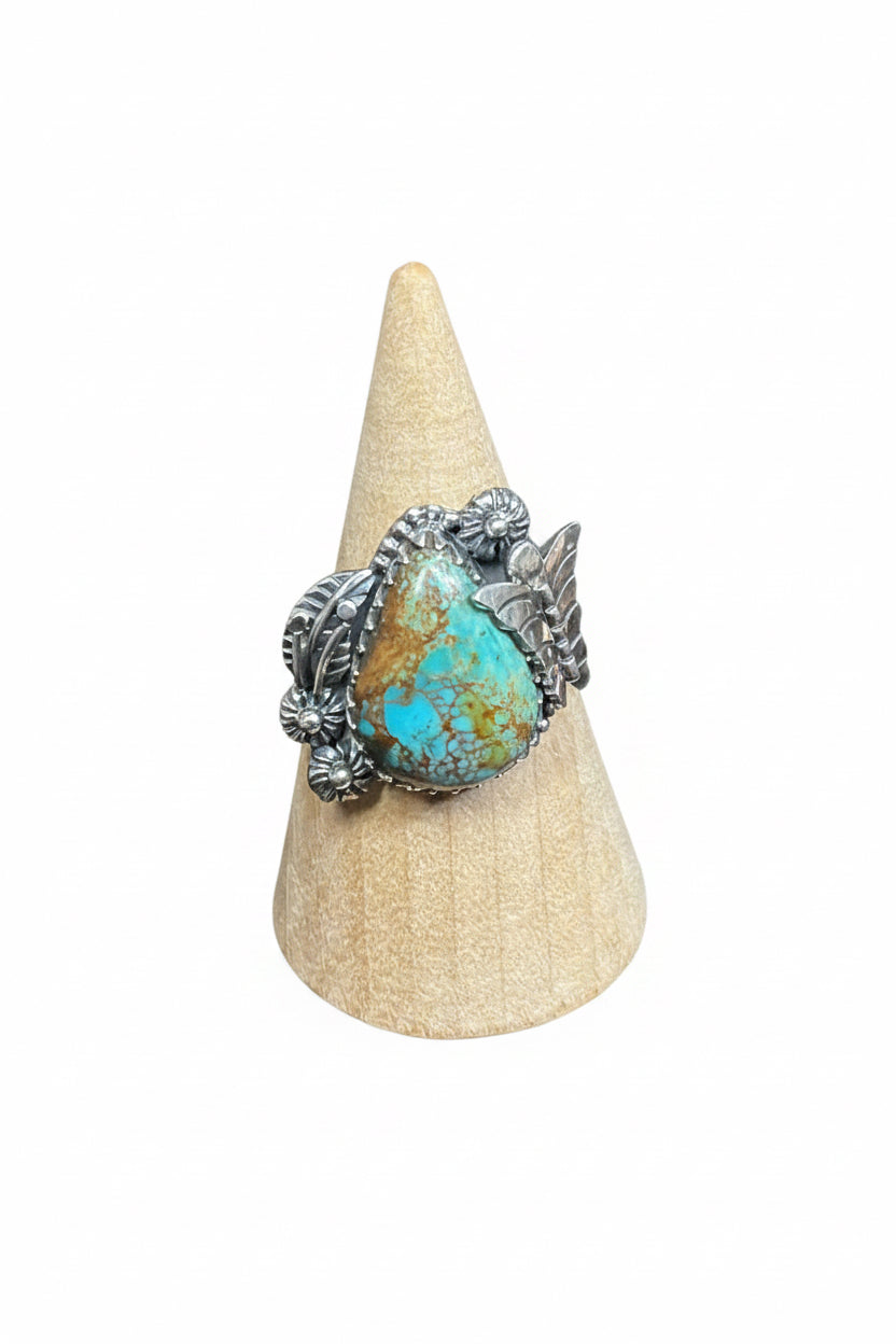 Handcrafted Turquoise Teardrop Rings