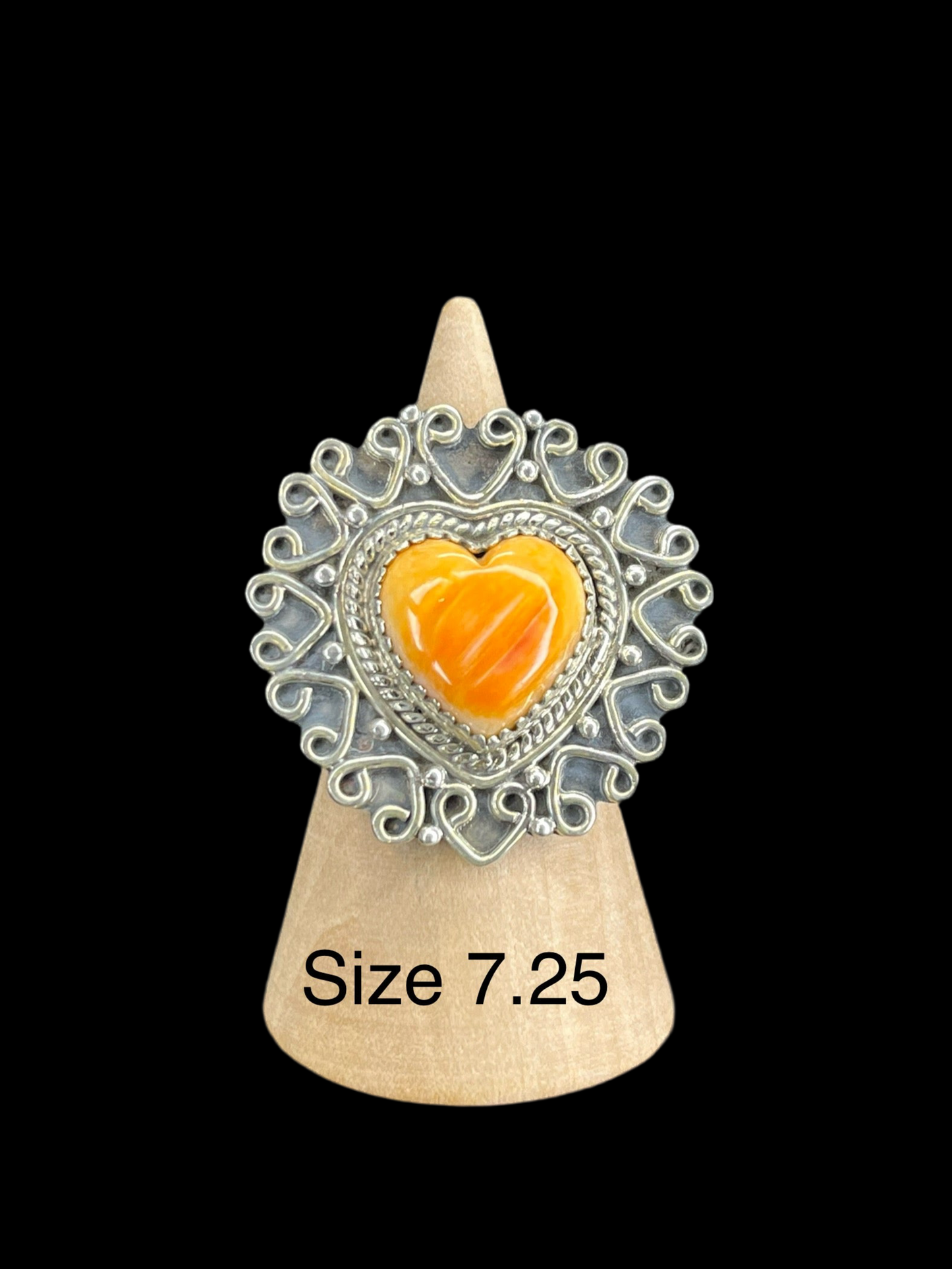 Orange Spiny Sterling Silver Rings