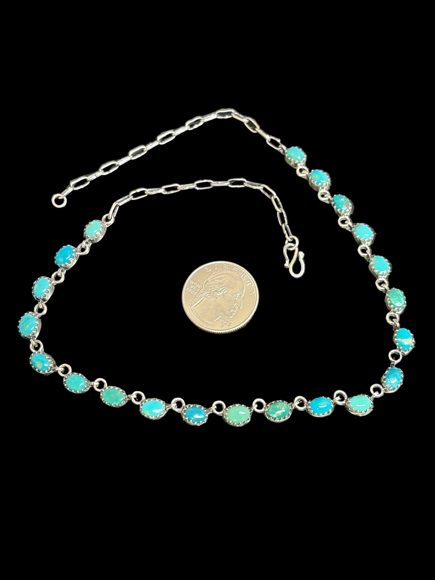 Handcrafted Kingman Turquoise Choker Necklace