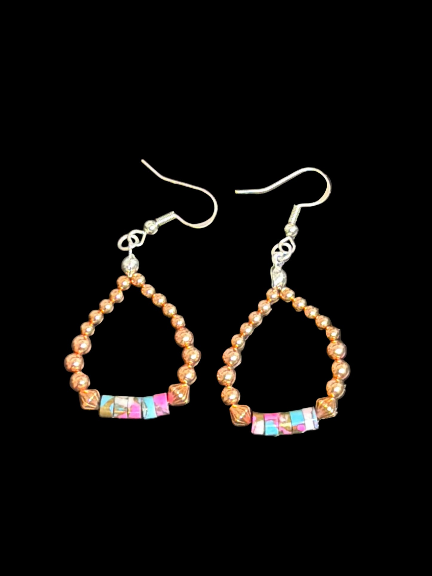 Copper & Cotton Candy Hoop Earrings
