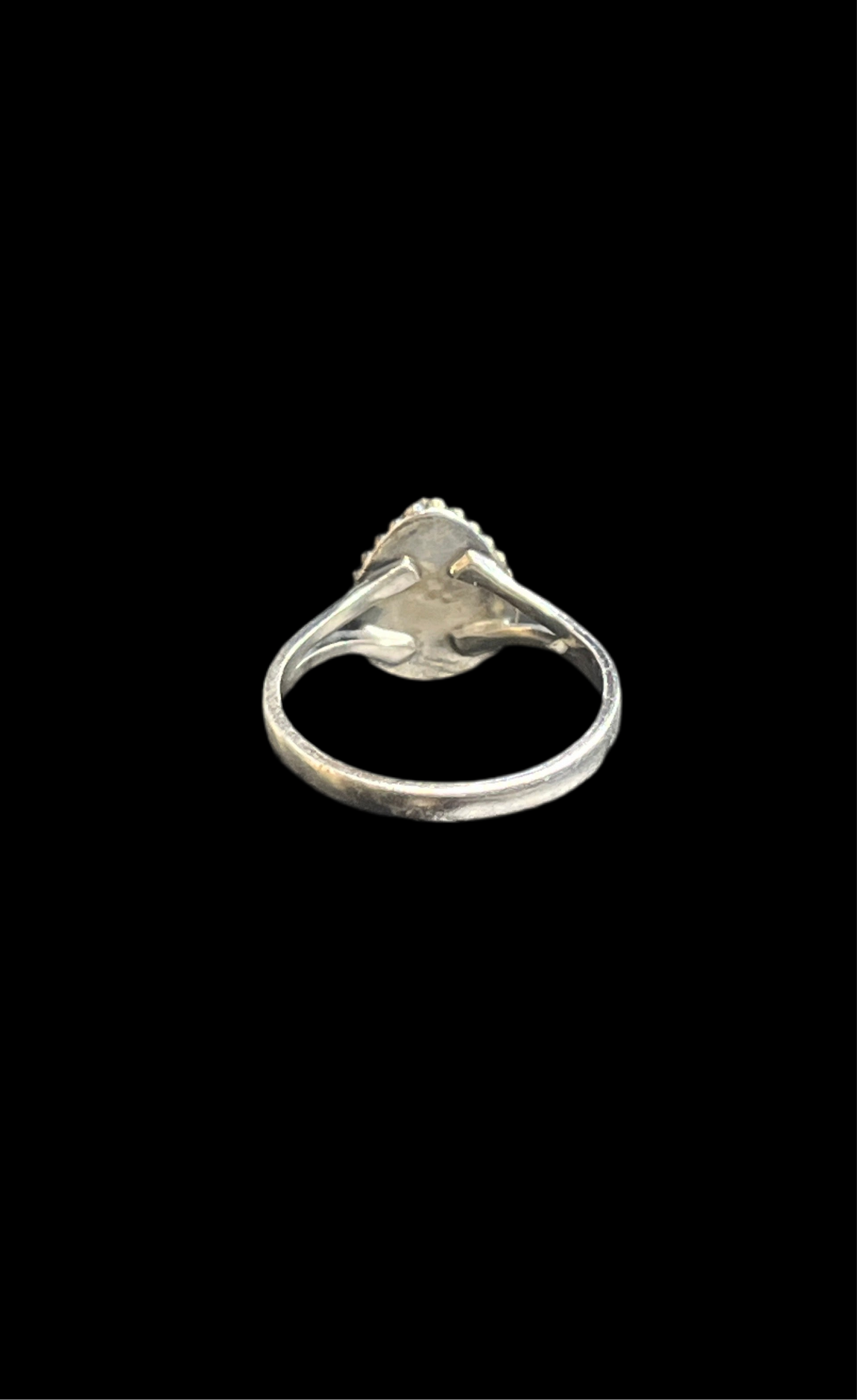 Orange Spiny Sterling Silver Ring - size 7.5