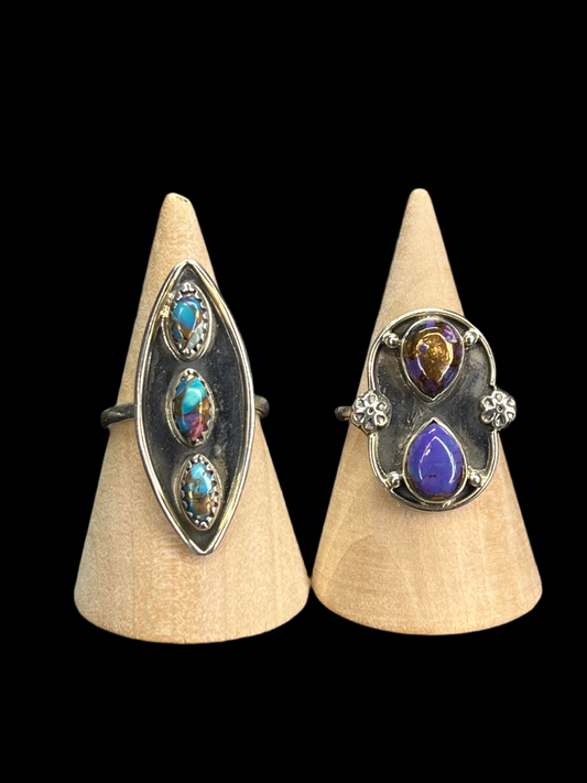 Southwest Dahlia Rings - size 9