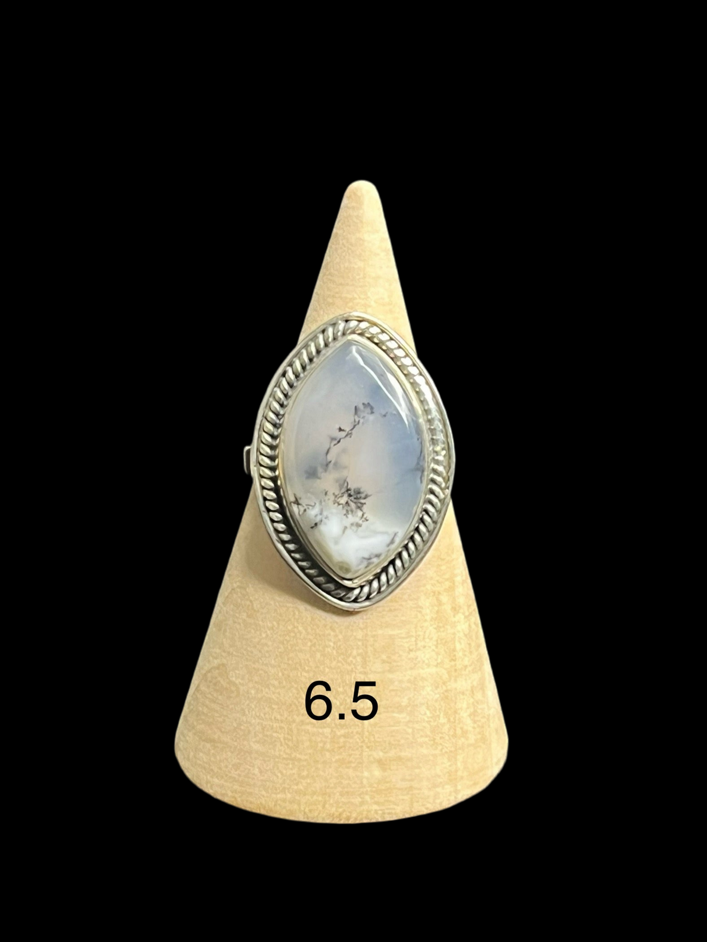 Marquise Natural Stone Sterling Silver Rings