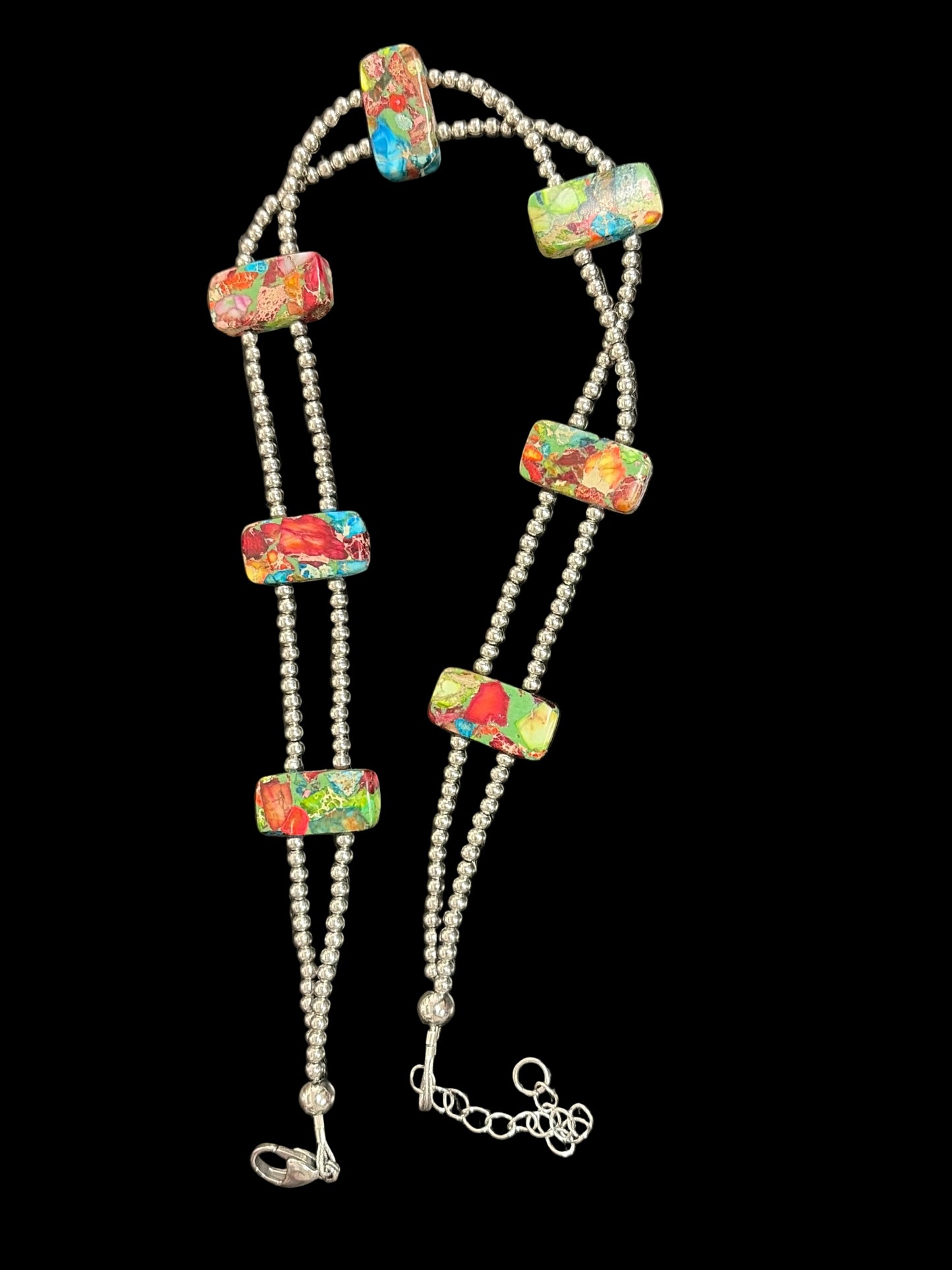 Stainless & Sea Sediment Jasper Choker Necklace