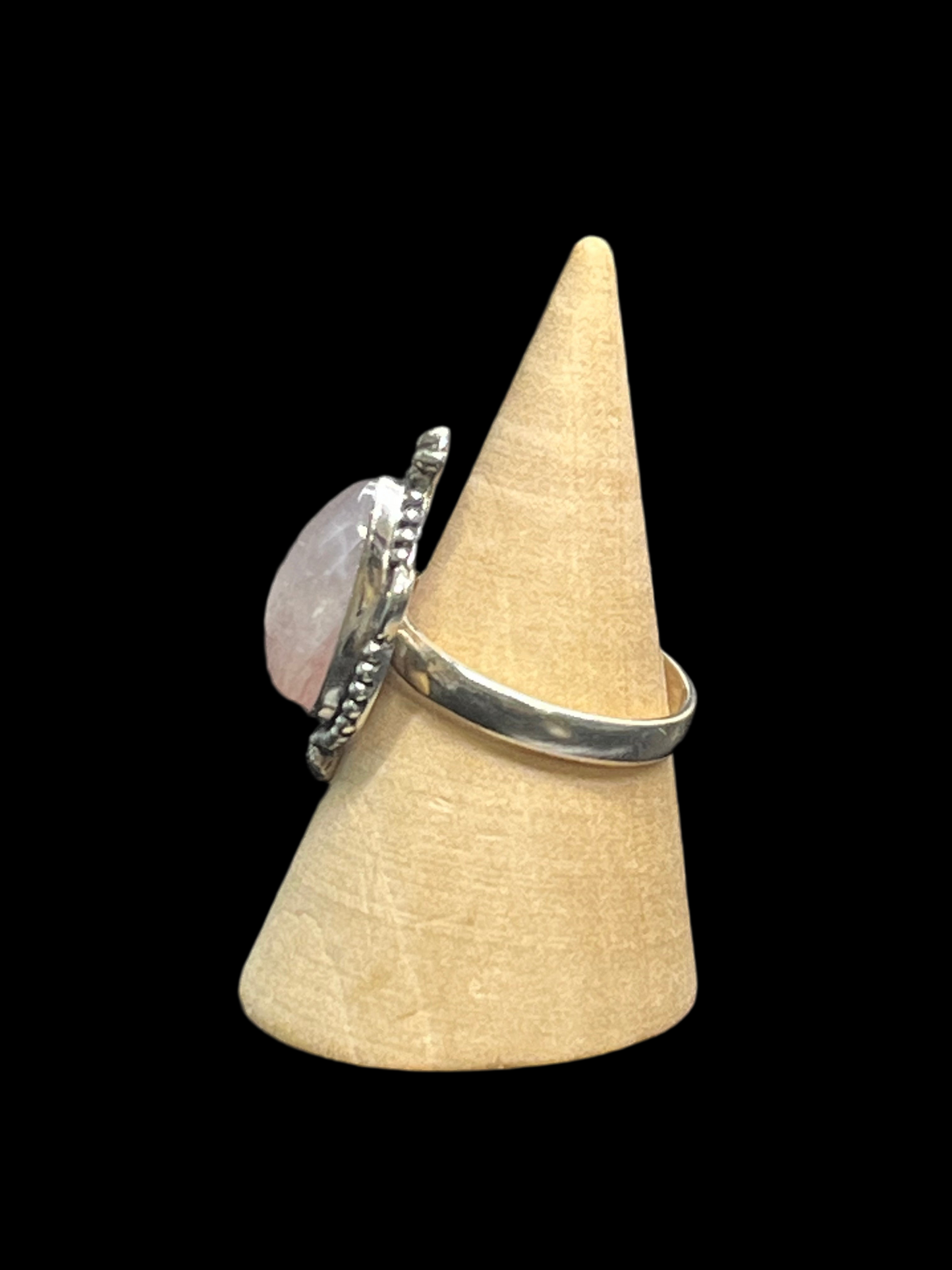 Pink Moonstone Sterling Silver Ring - size 9