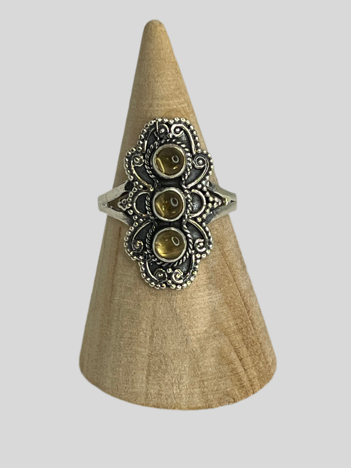 Triple Stone Sterling Silver Rings