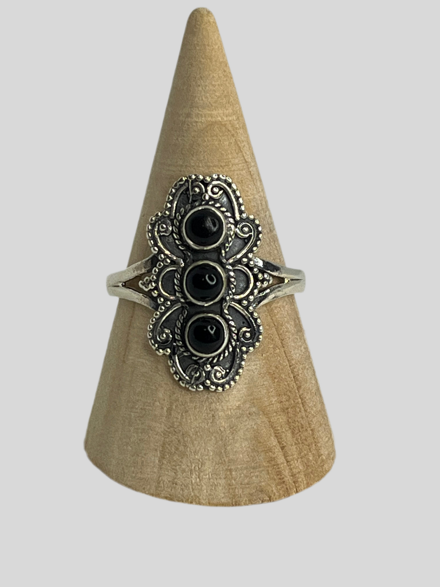 Triple Stone Sterling Silver Rings