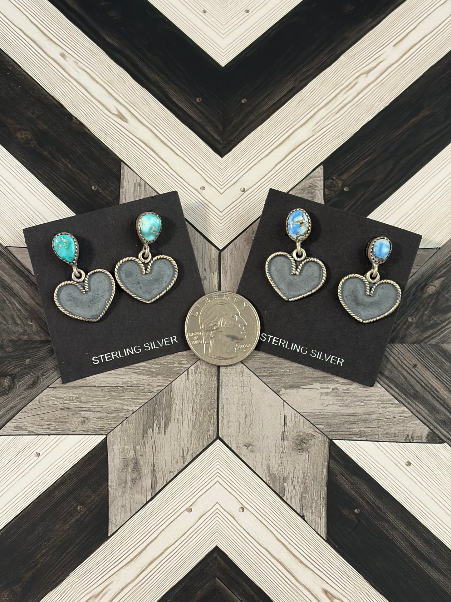 Premium Stone Heart Drop Earrings