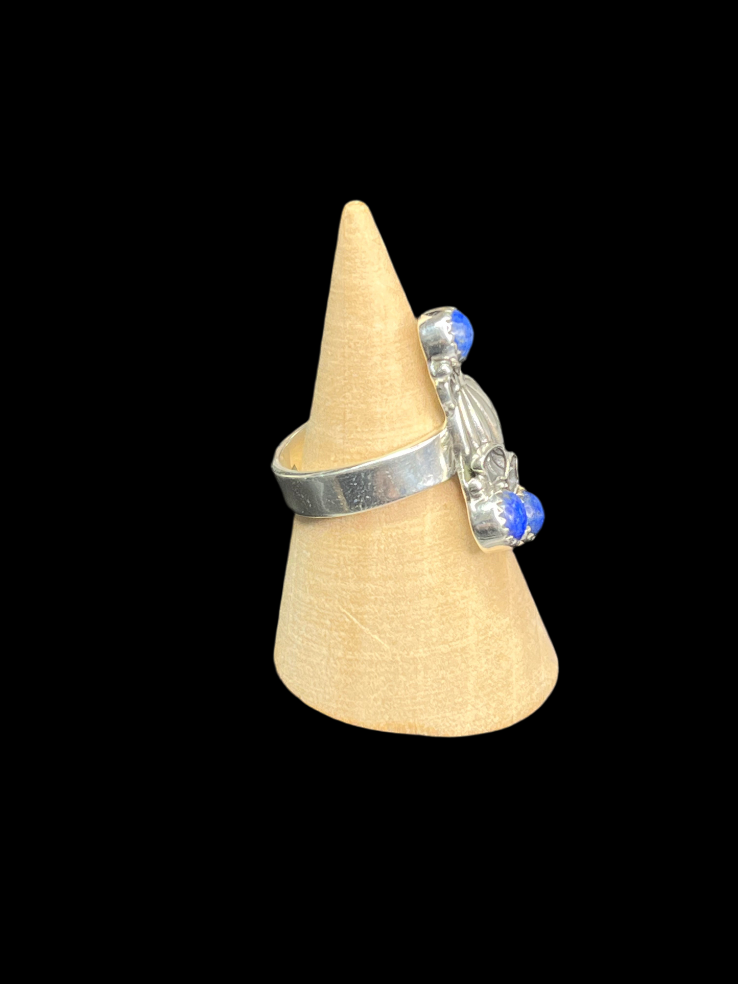 Pumpkin & Leaves Lapis Lazuli Ring - Adjustable