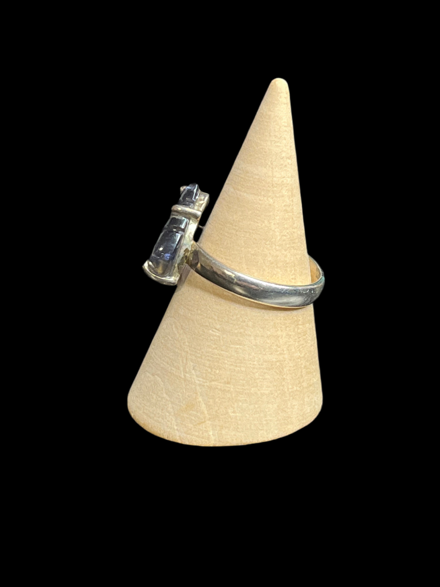 Carved Iolite Sterling Silver Ring - Size 9.5