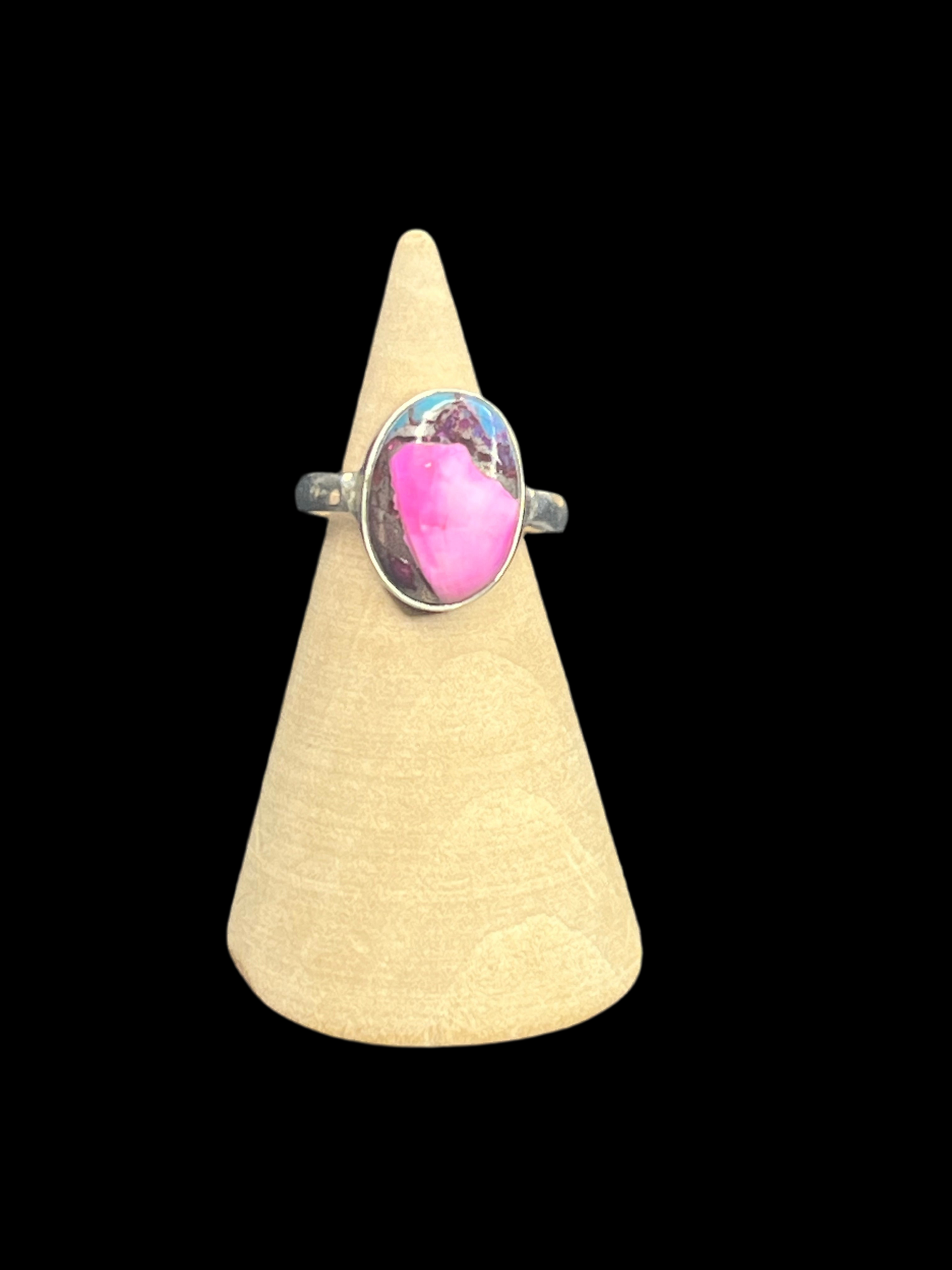 Pink Copper Turquoise Sterling Silver Rings