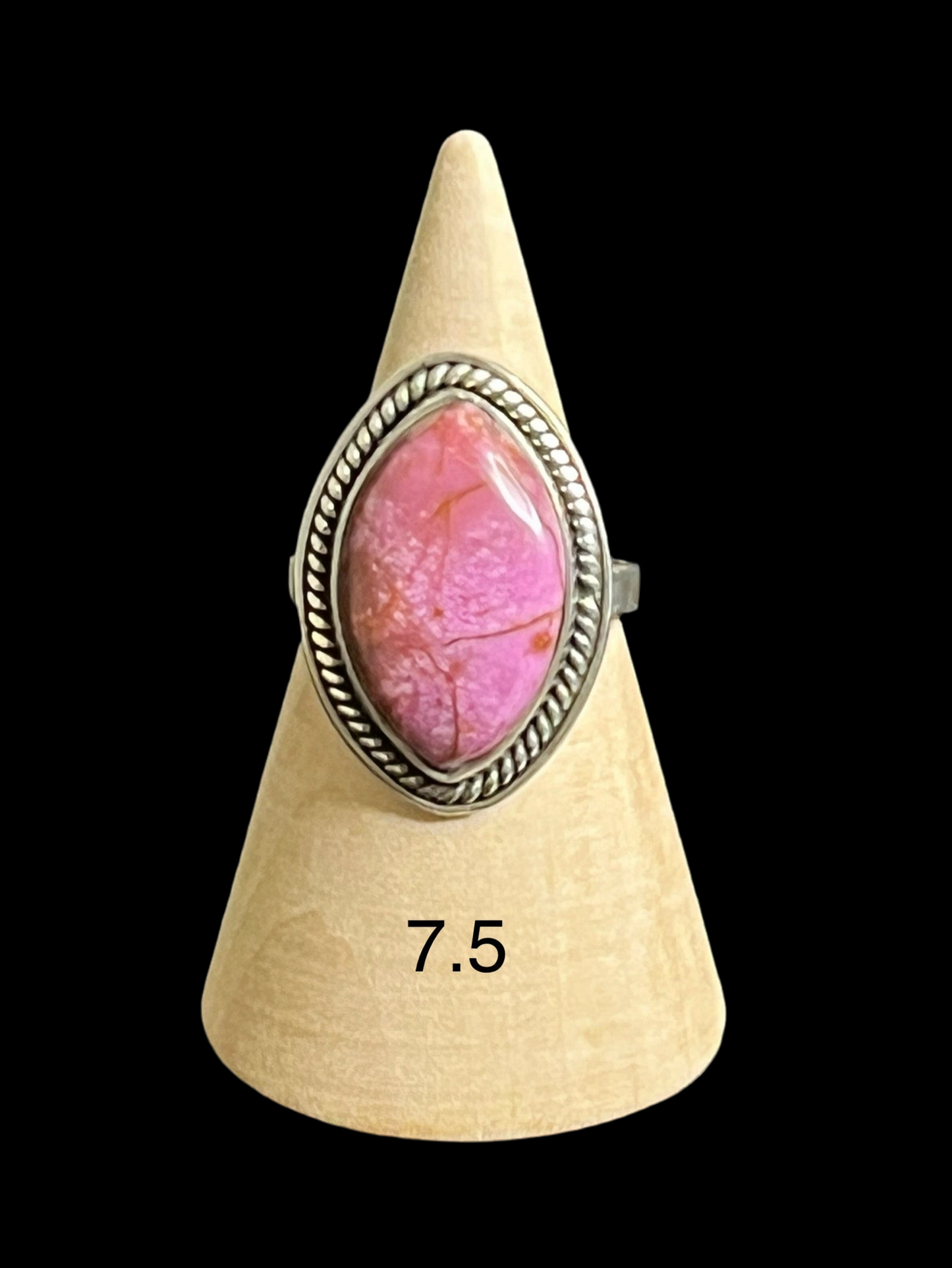 Marquise Natural Stone Sterling Silver Rings