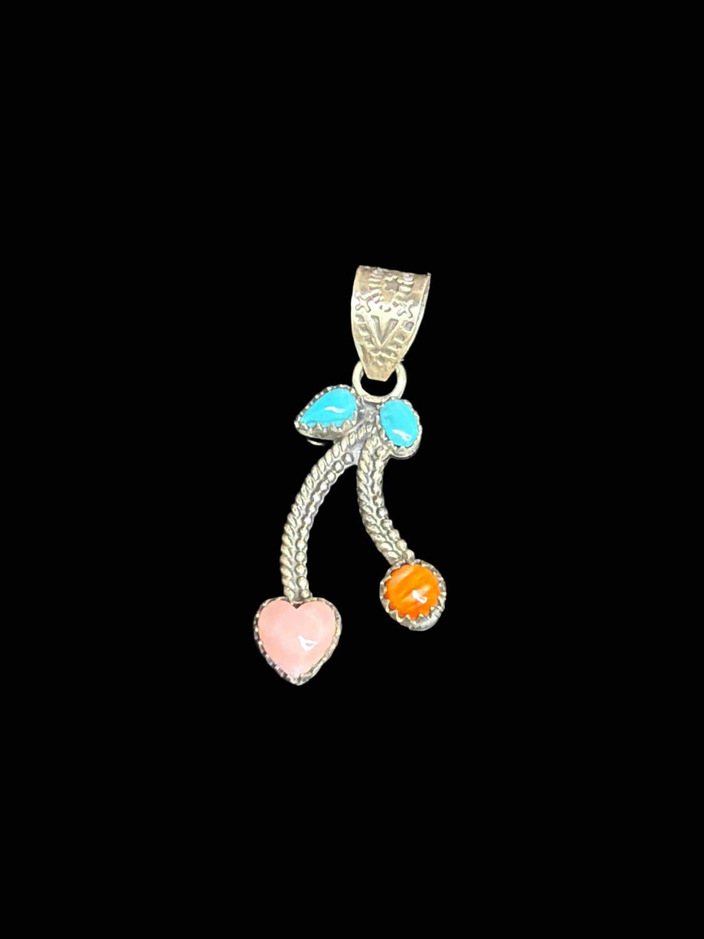 Handcrafted Multi-Stone Cherry Pendants