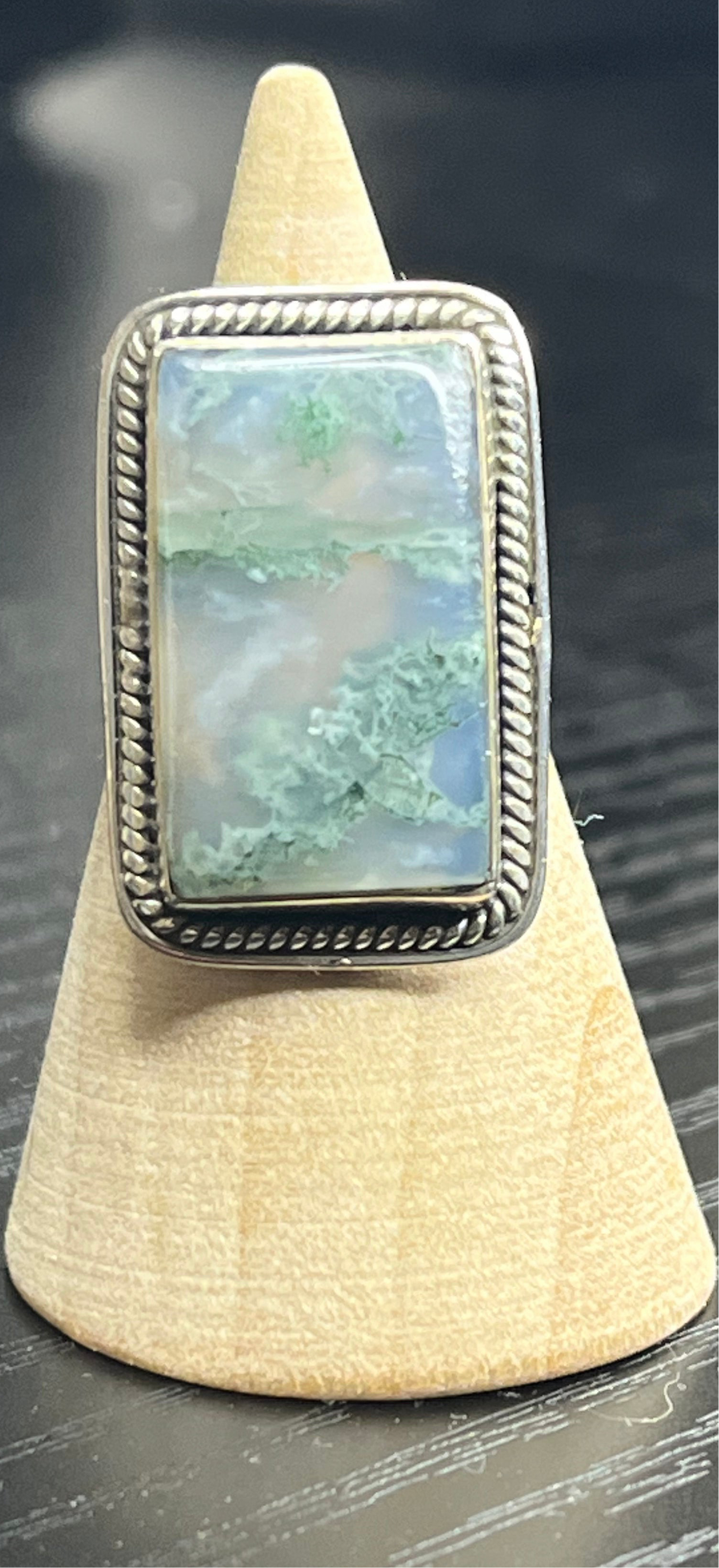 Moss Agate Sterling Silver Rings