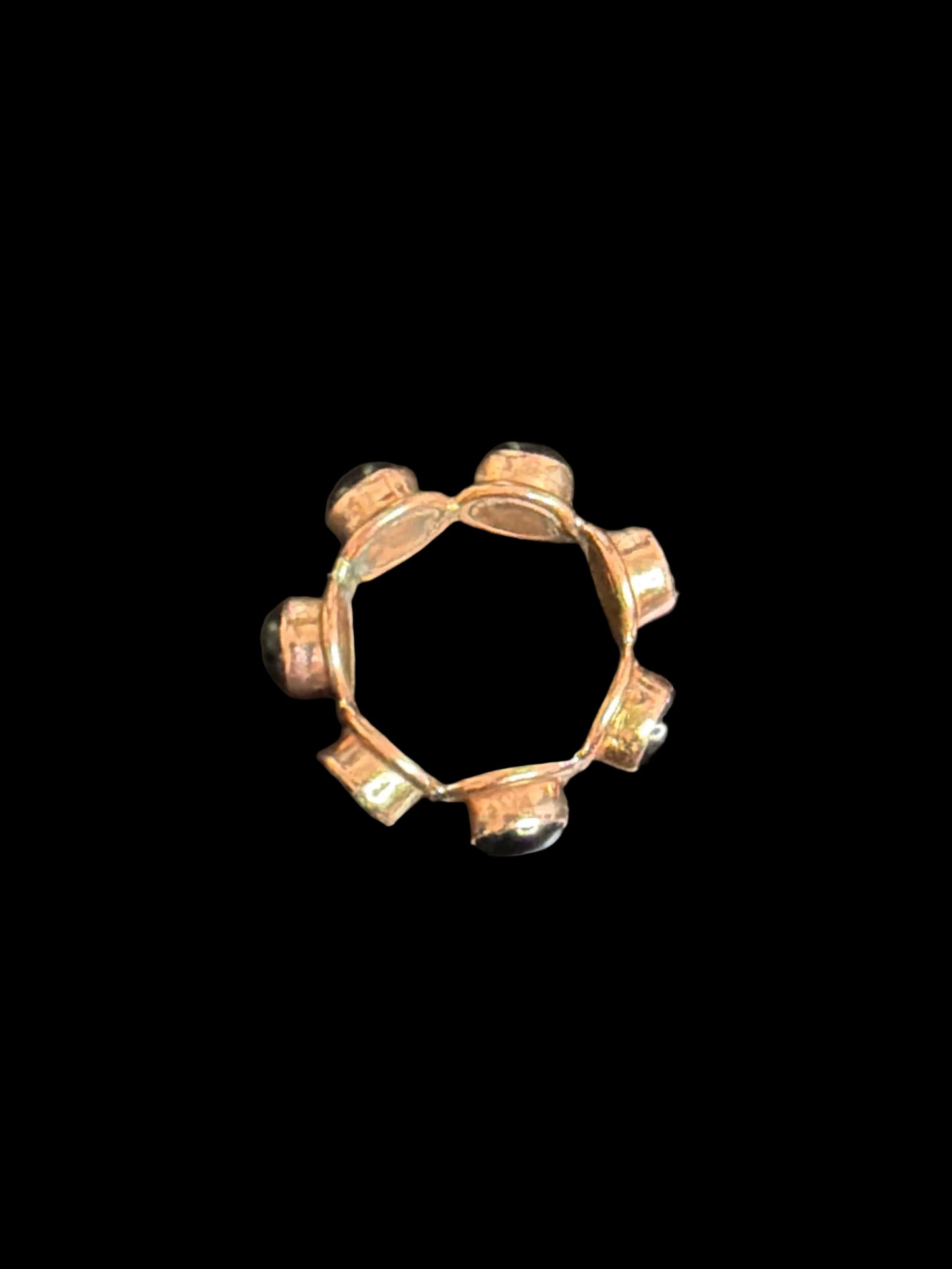 Copper - Black Onyx Eternity Band - size 7