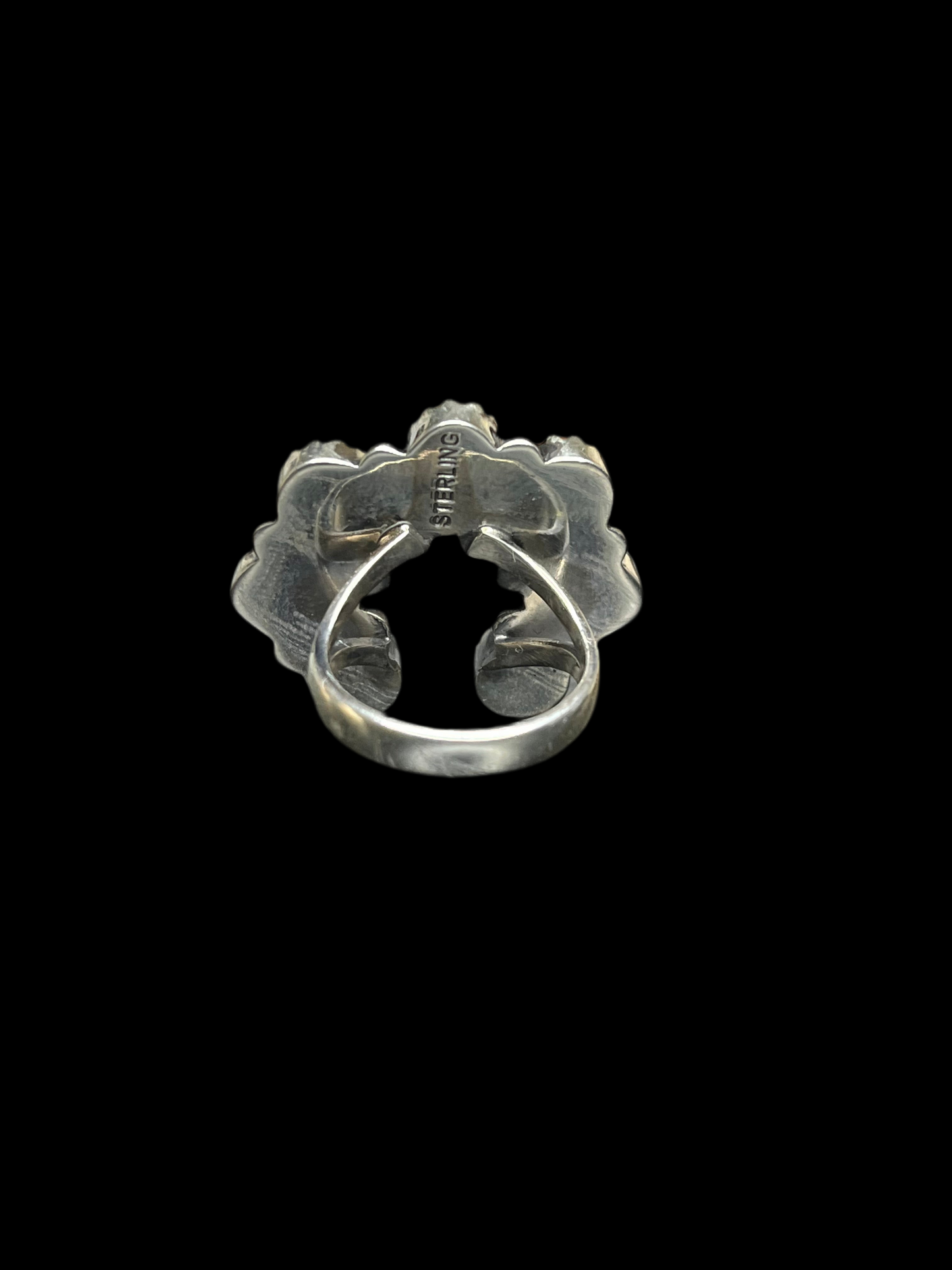 Orange Spiny Sterling Silver Rings - size 6