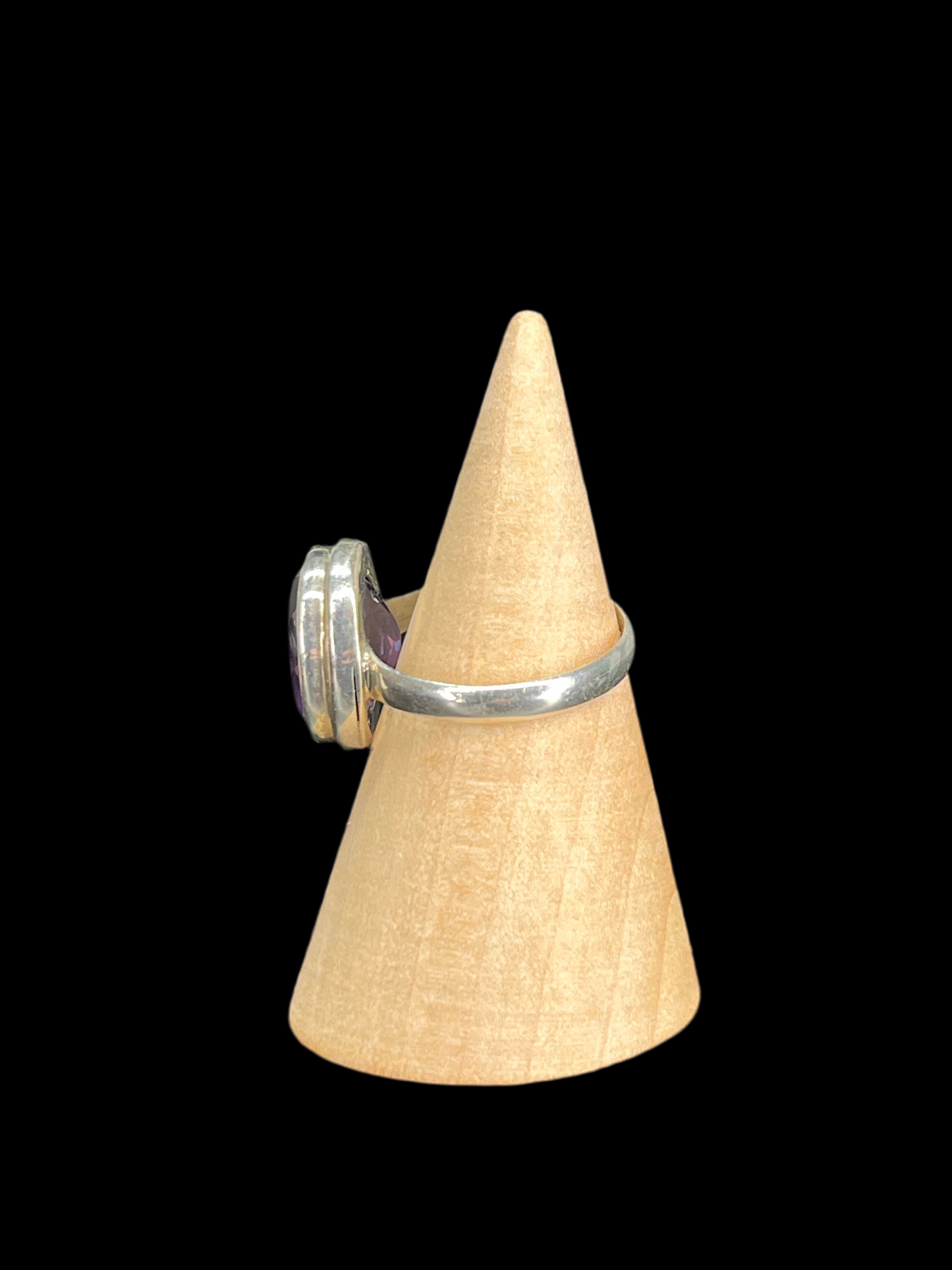 Amethyst Sterling Silver Rings - size 8