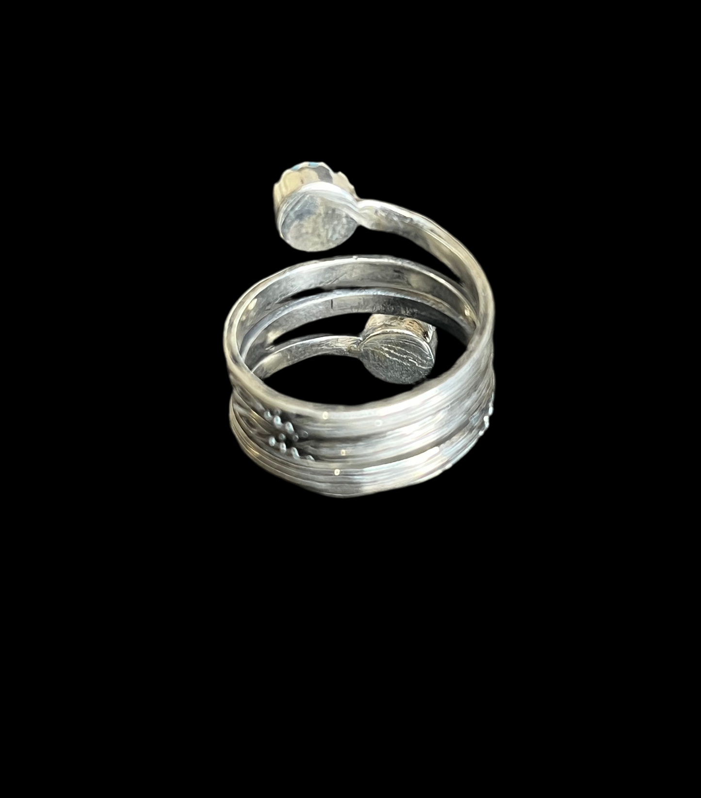 Kingman Turquoise Sterling Silver Coil Rings